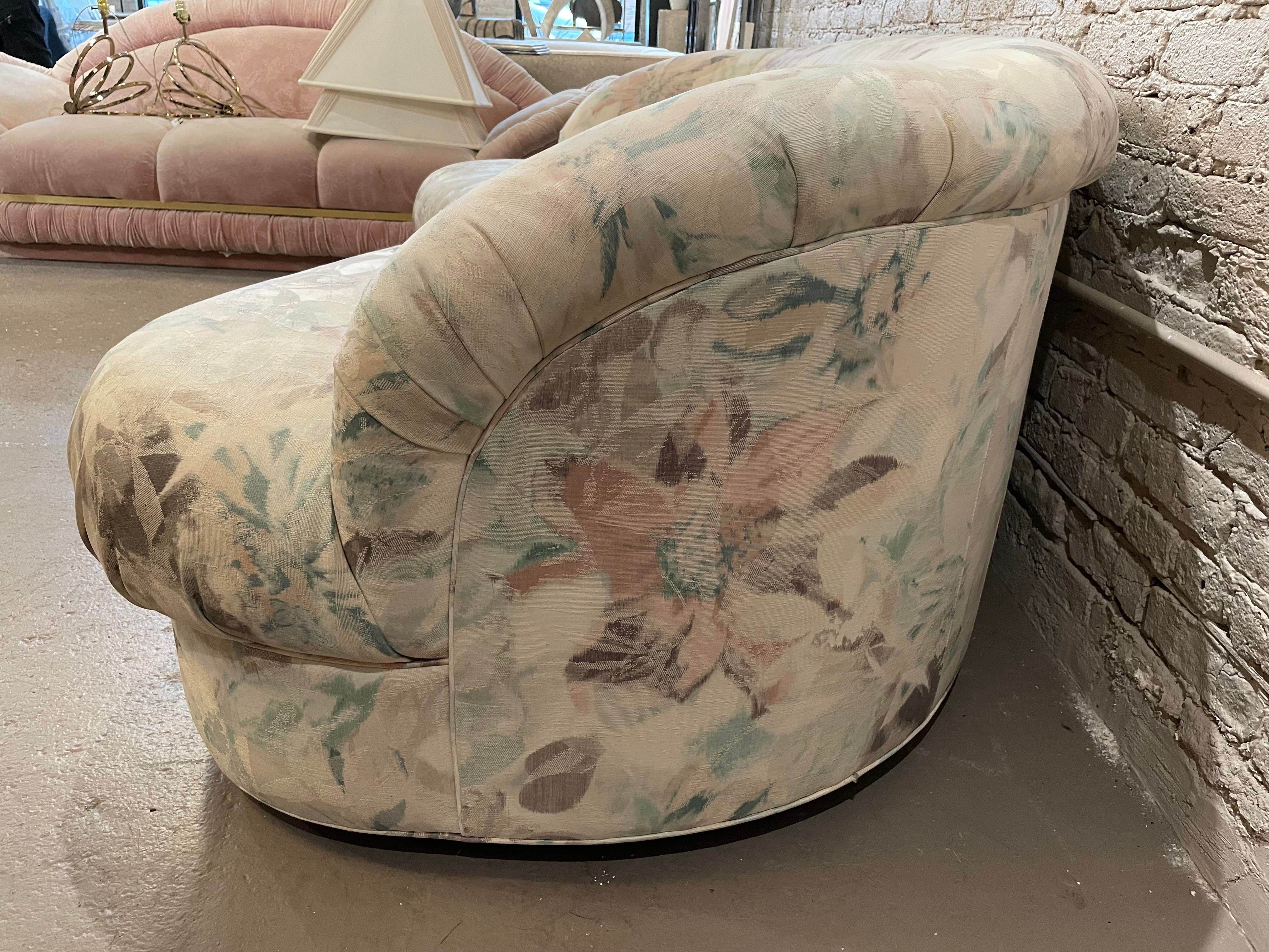 1980s Drexel Heritage Kidney Curved Vintage Sofa
