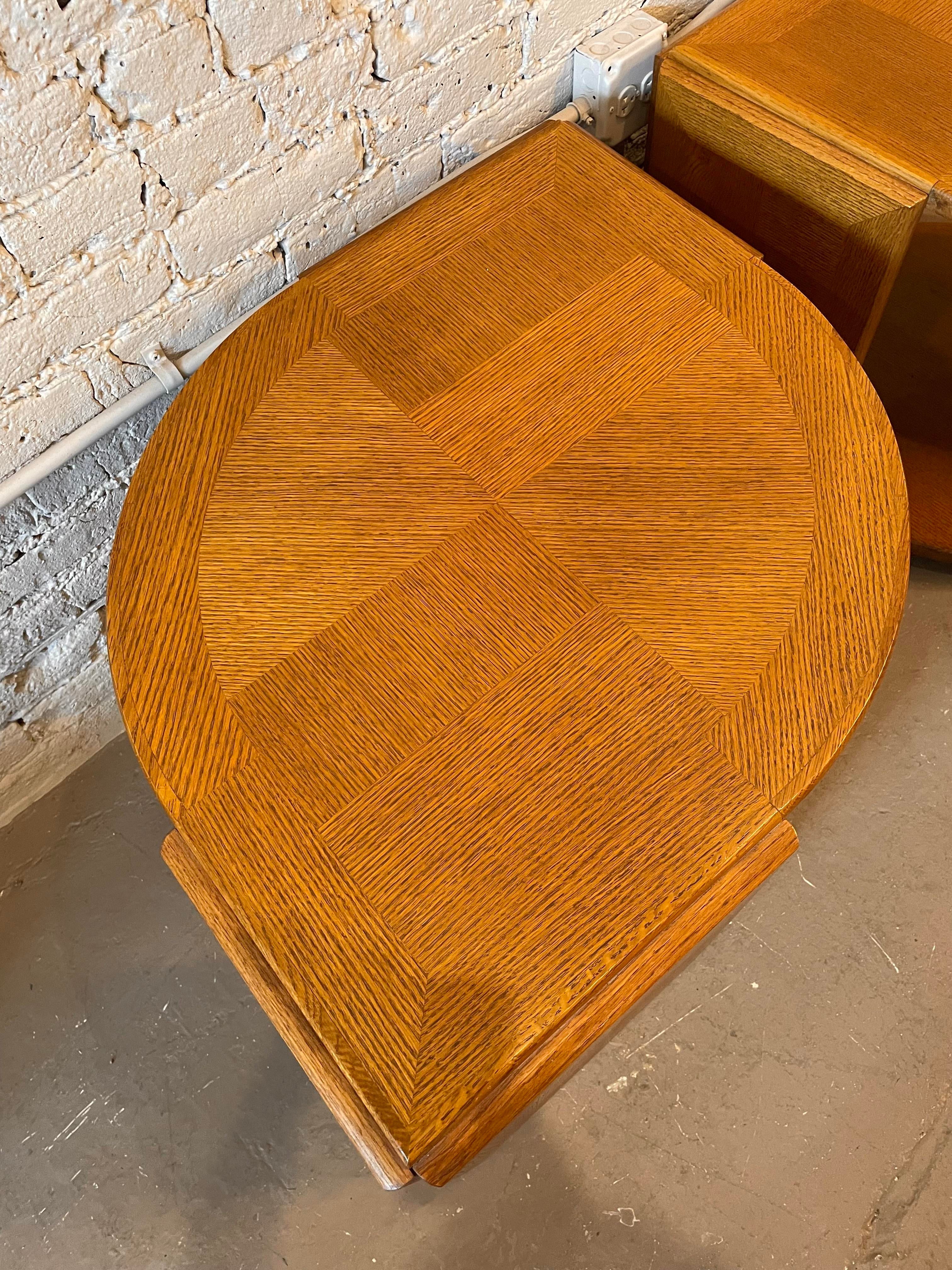 1980s Eye Shaped Solid Wood Postmodern Side Tables - a Pair