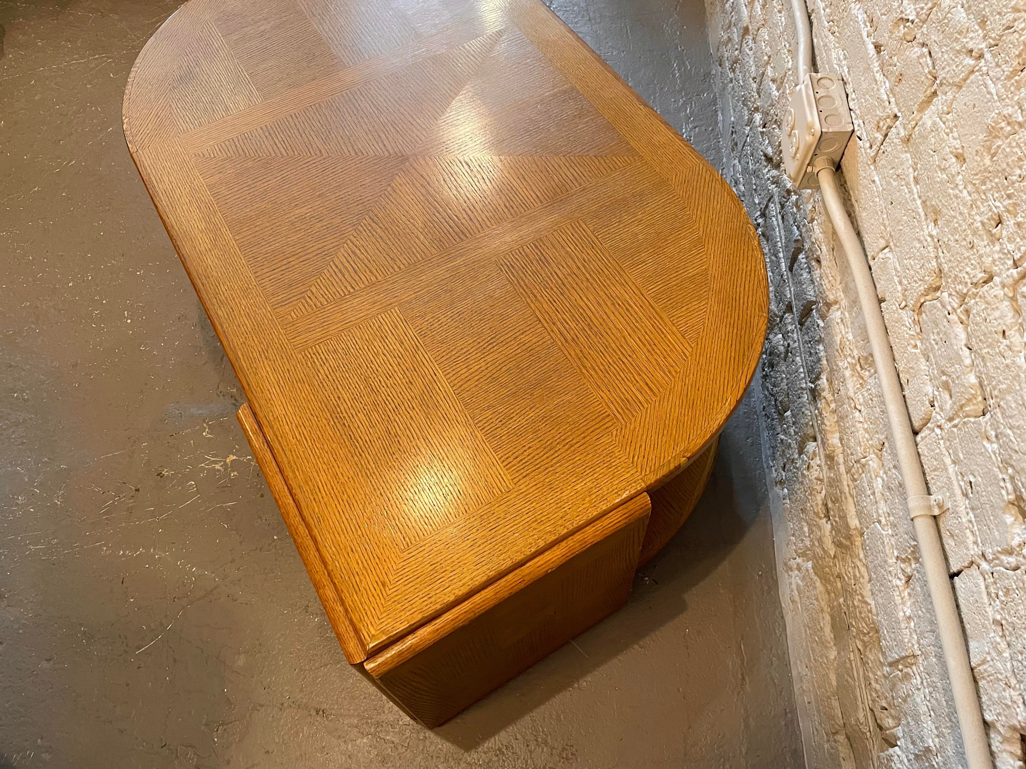 1980s Eye Shaped Wood Coffee Table Postmodern