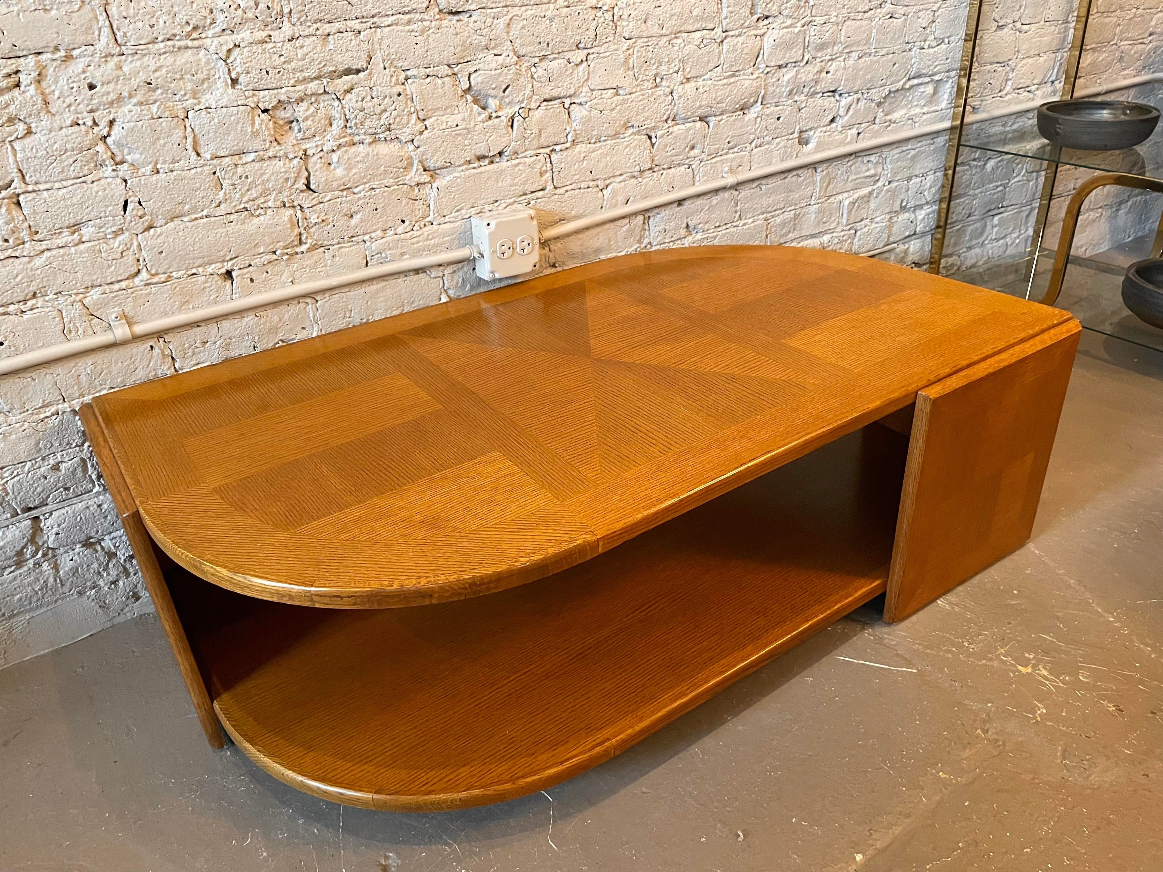 1980s Eye Shaped Wood Coffee Table Postmodern