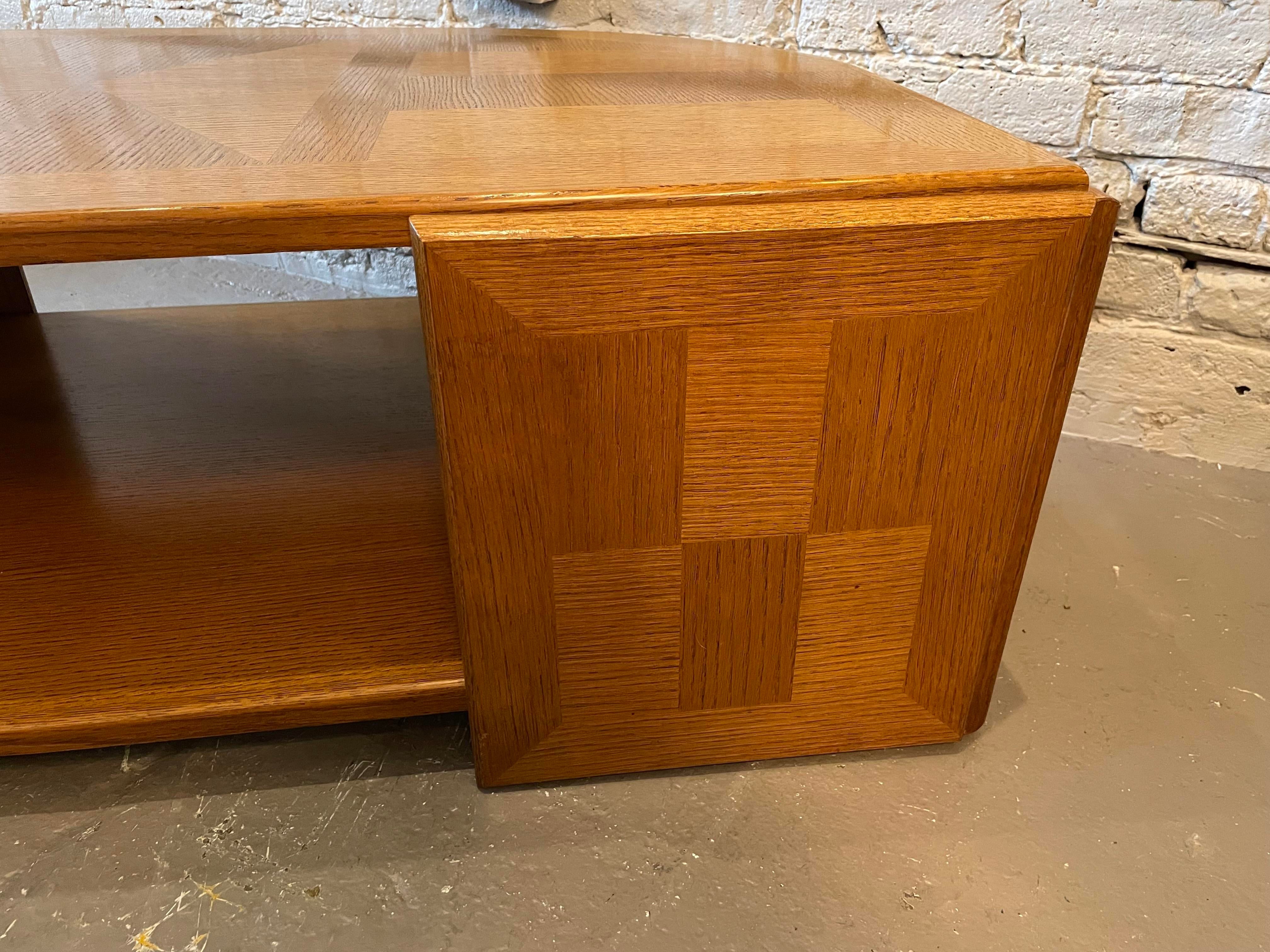 1980s Eye Shaped Wood Coffee Table Postmodern