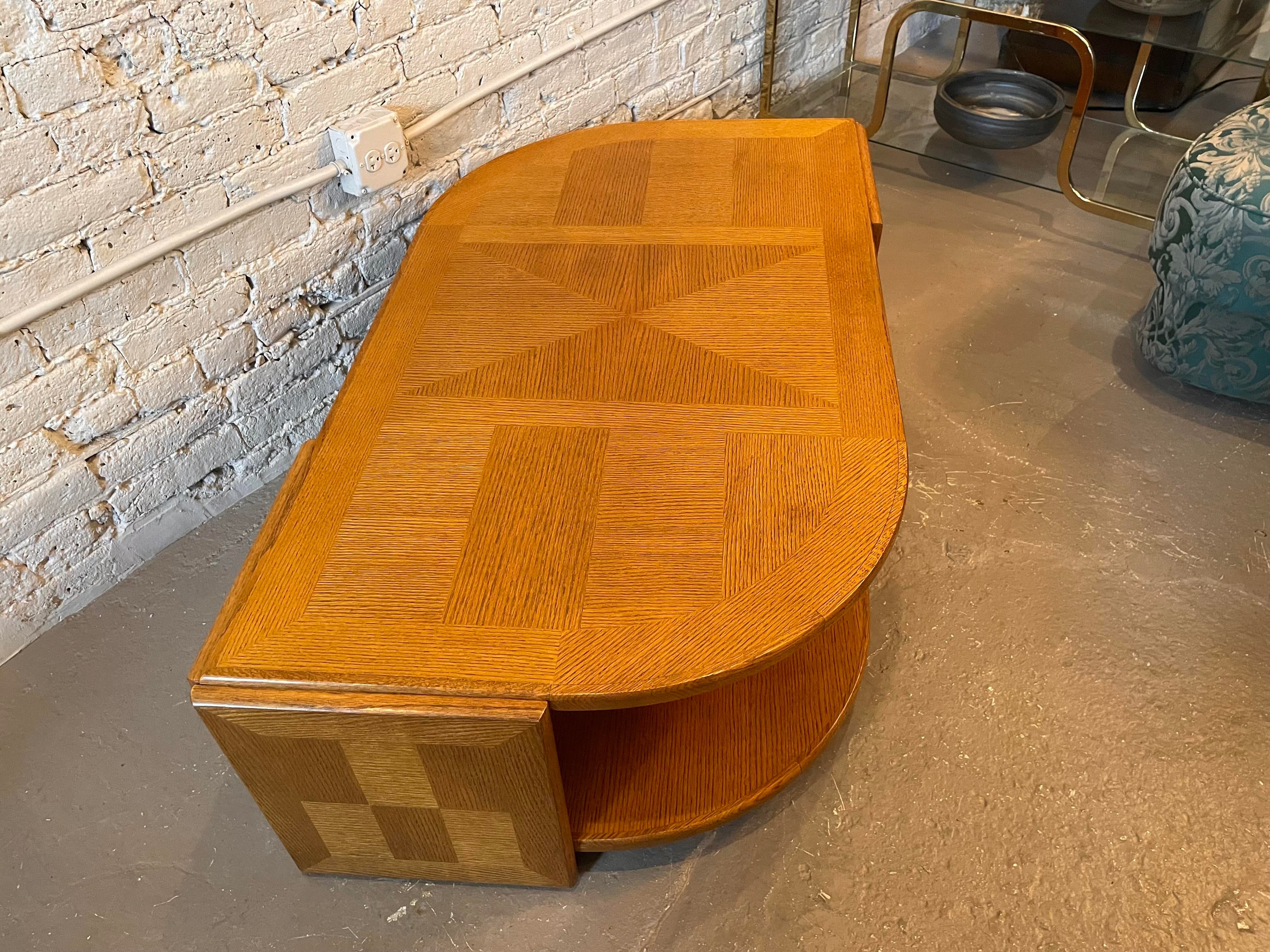 1980s Eye Shaped Wood Coffee Table Postmodern