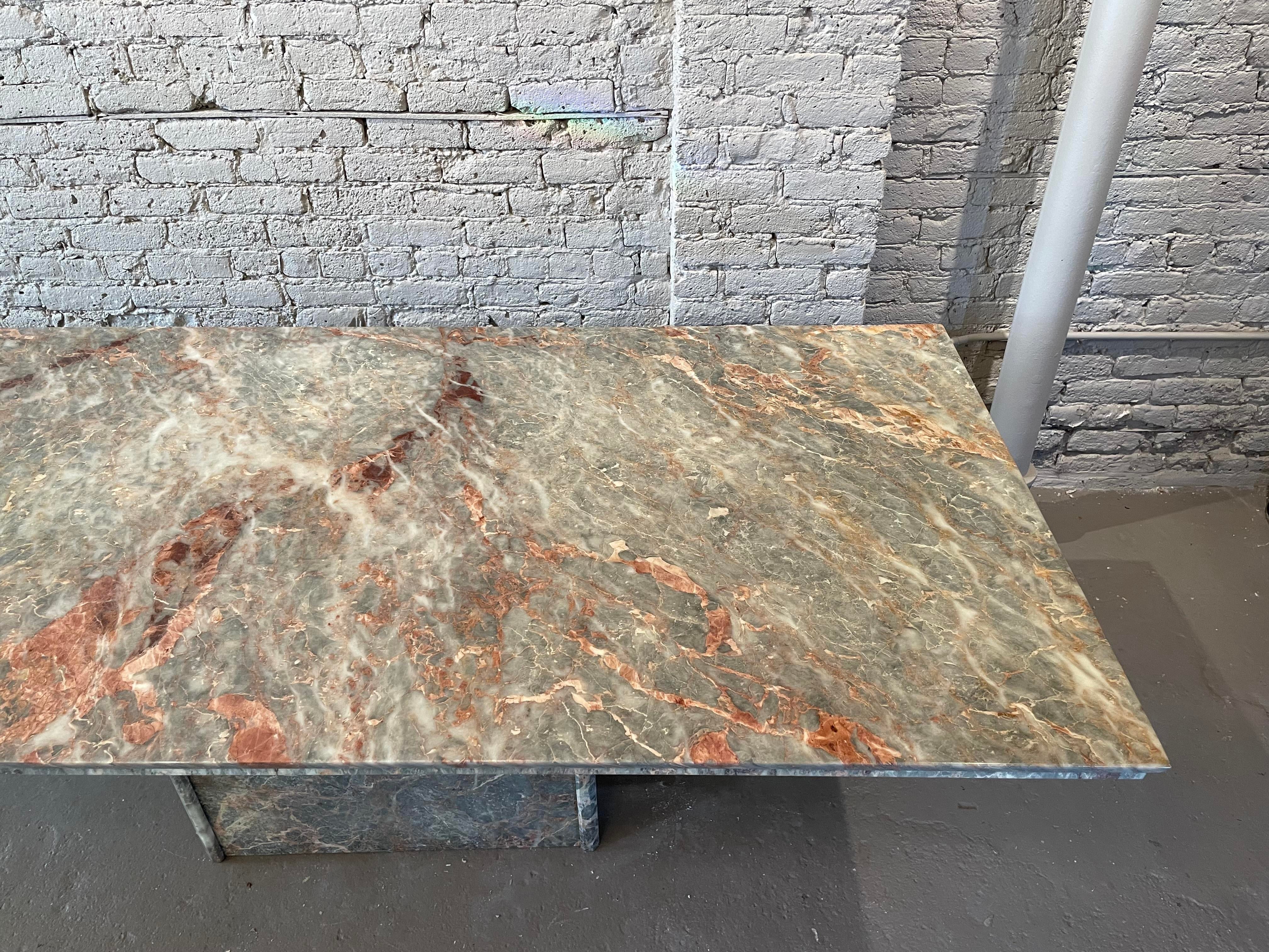 1980s Italian Fior De Pesco Marble Postmodern Vintage Dining Table