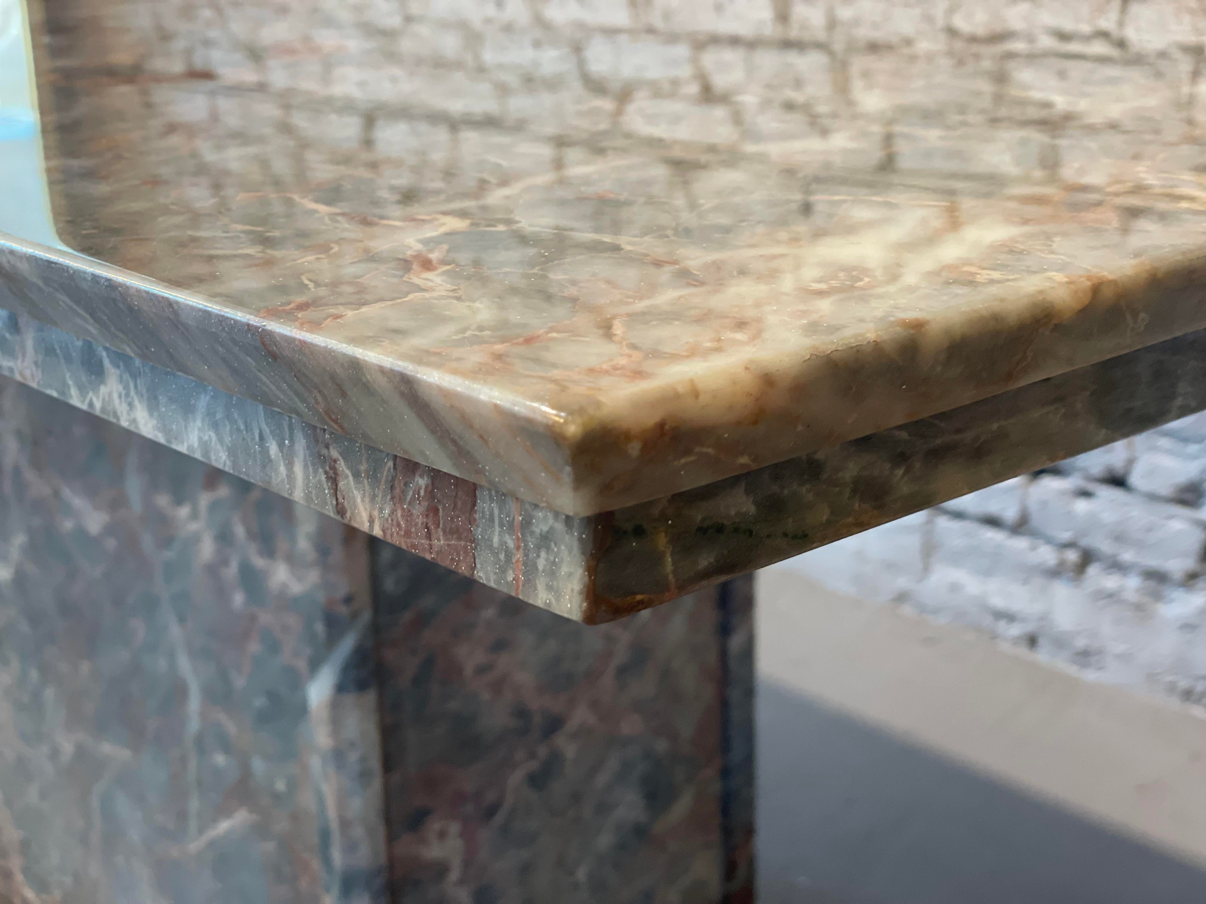 1980s Italian Fior De Pesco Marble Postmodern Vintage Dining Table