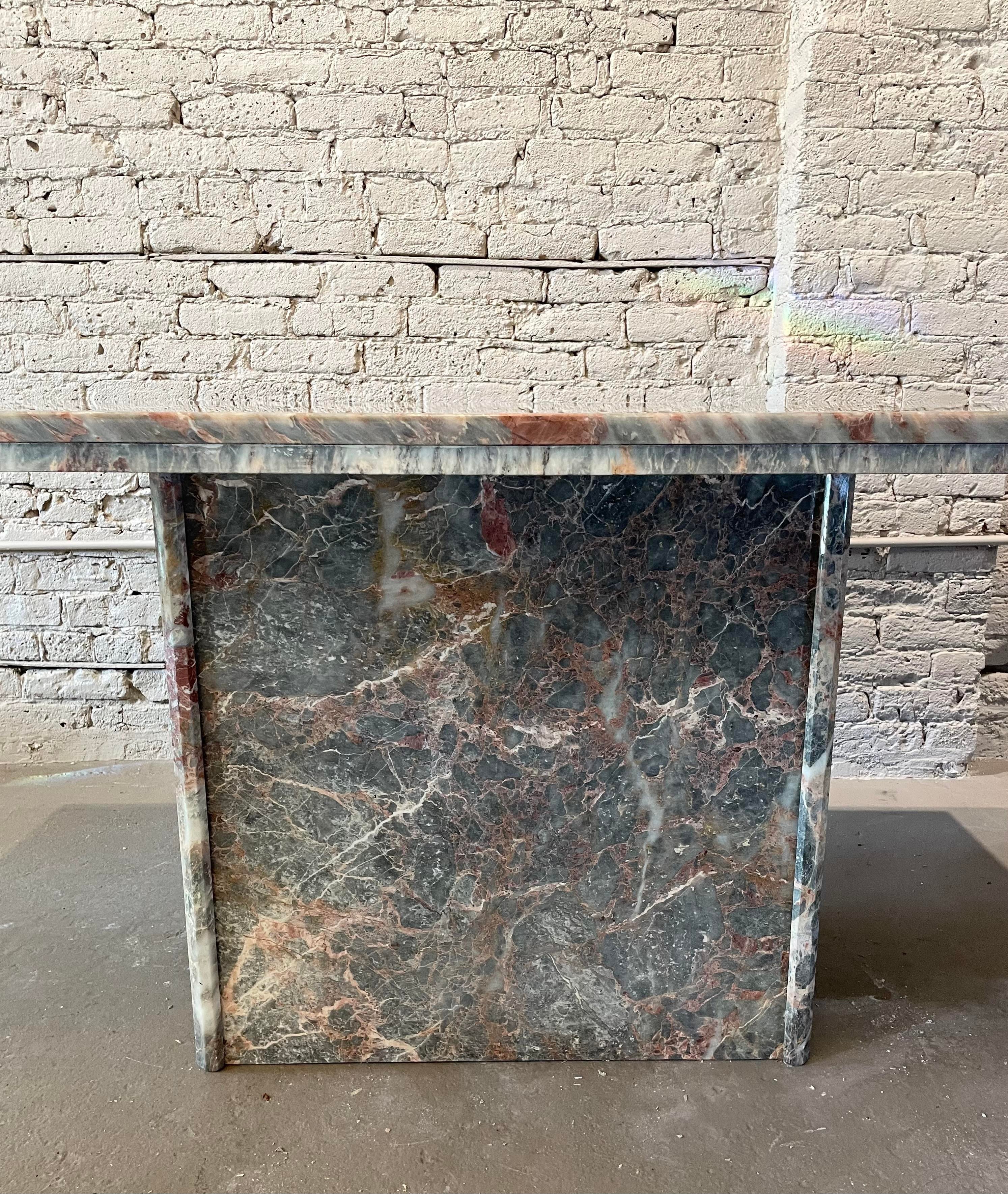 1980s Italian Fior De Pesco Marble Postmodern Vintage Dining Table