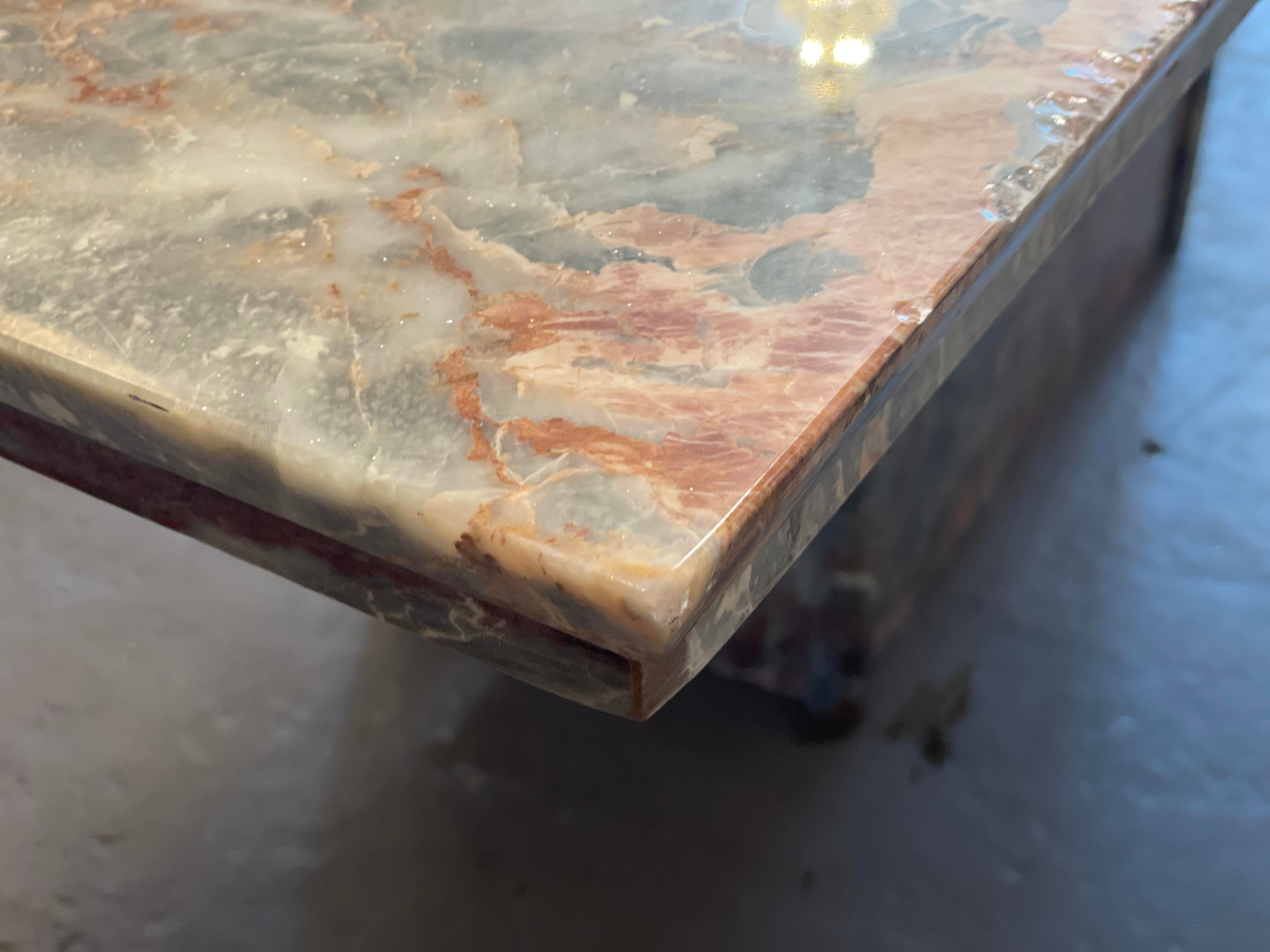 1980s Italian Fior De Pesco Marble Postmodern Vintage Dining Table
