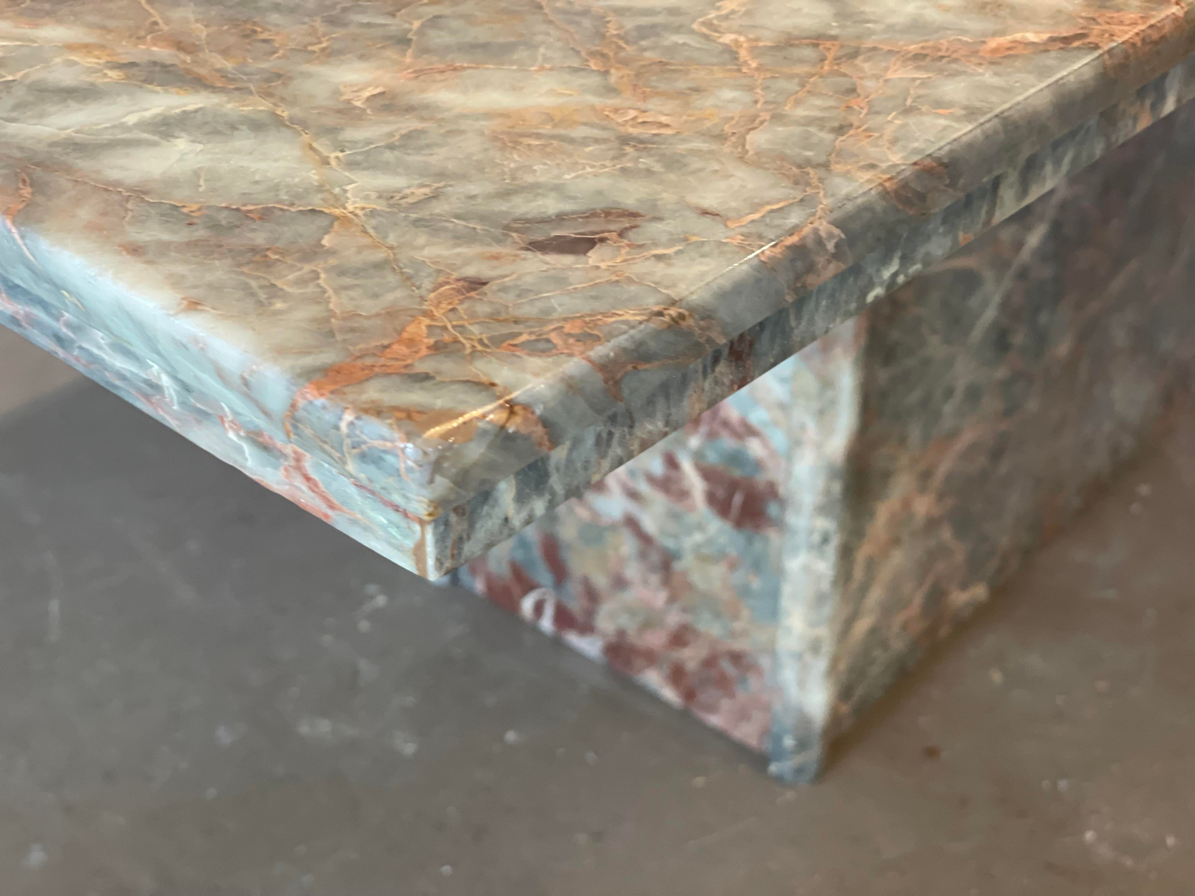 1980s Italian Fior De Pesco Marble Postmodern Vintage Dining Table