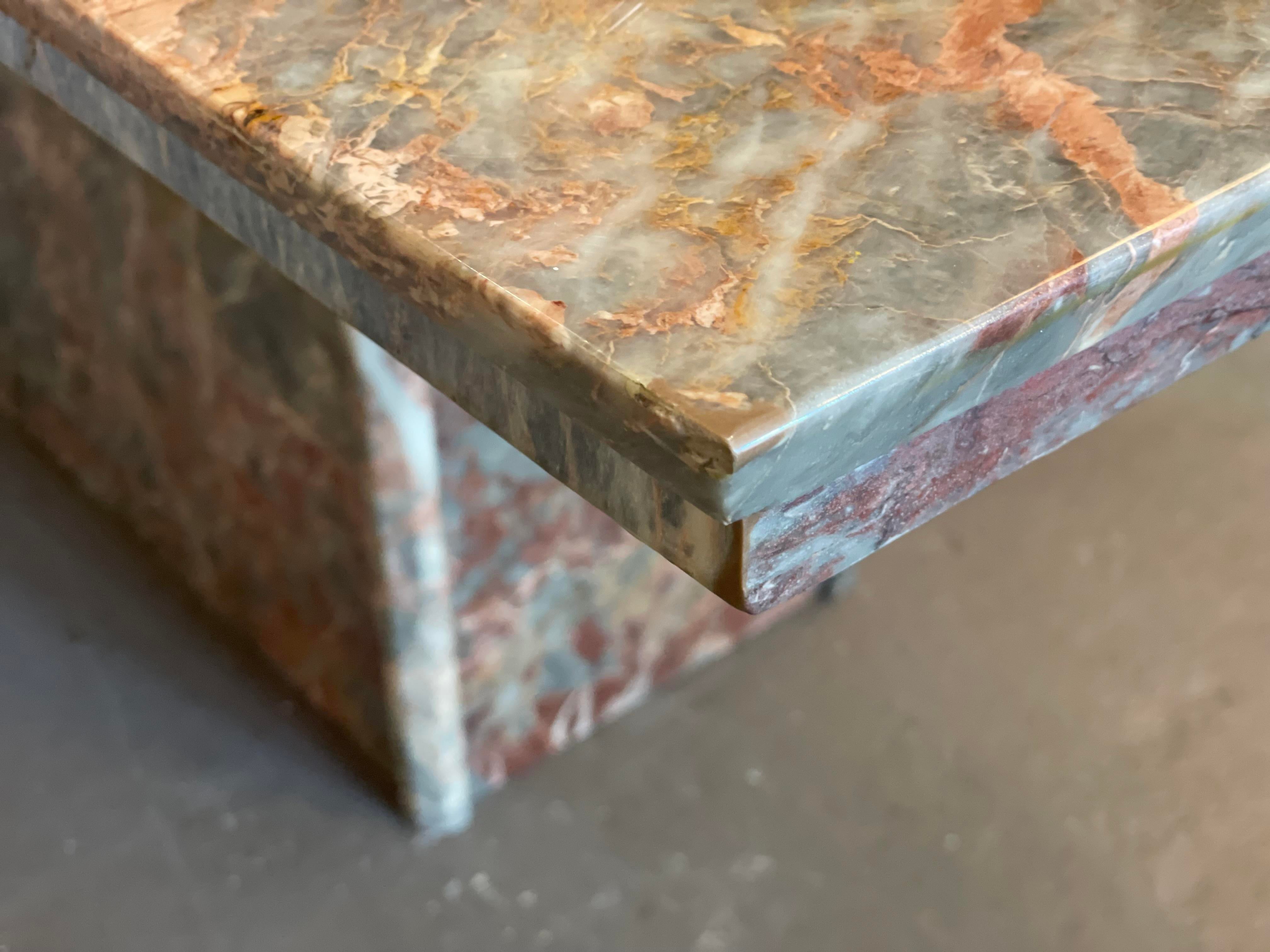 1980s Italian Fior De Pesco Marble Postmodern Vintage Dining Table