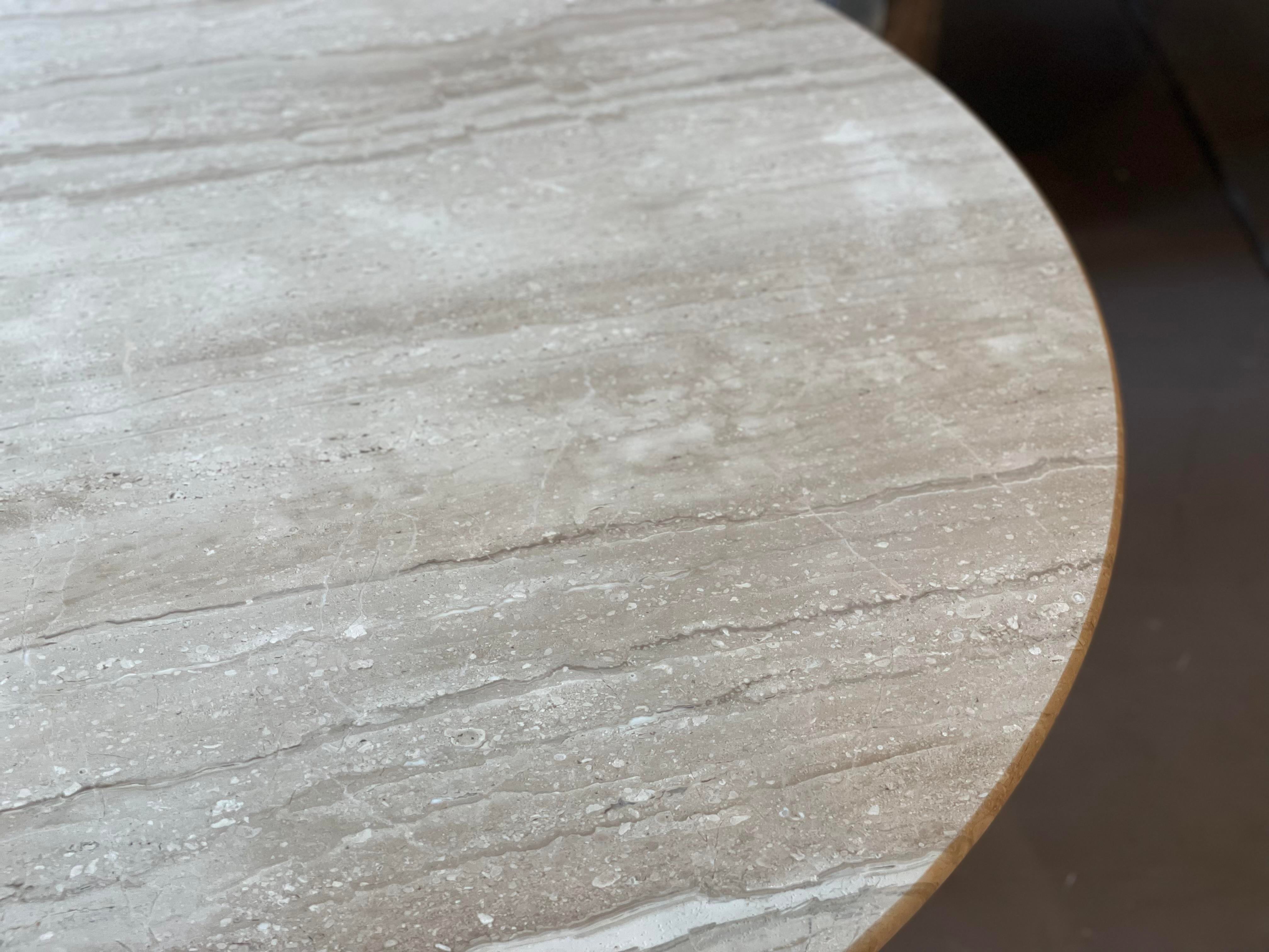 1980s Italian Travertine Postmodern Dining Table