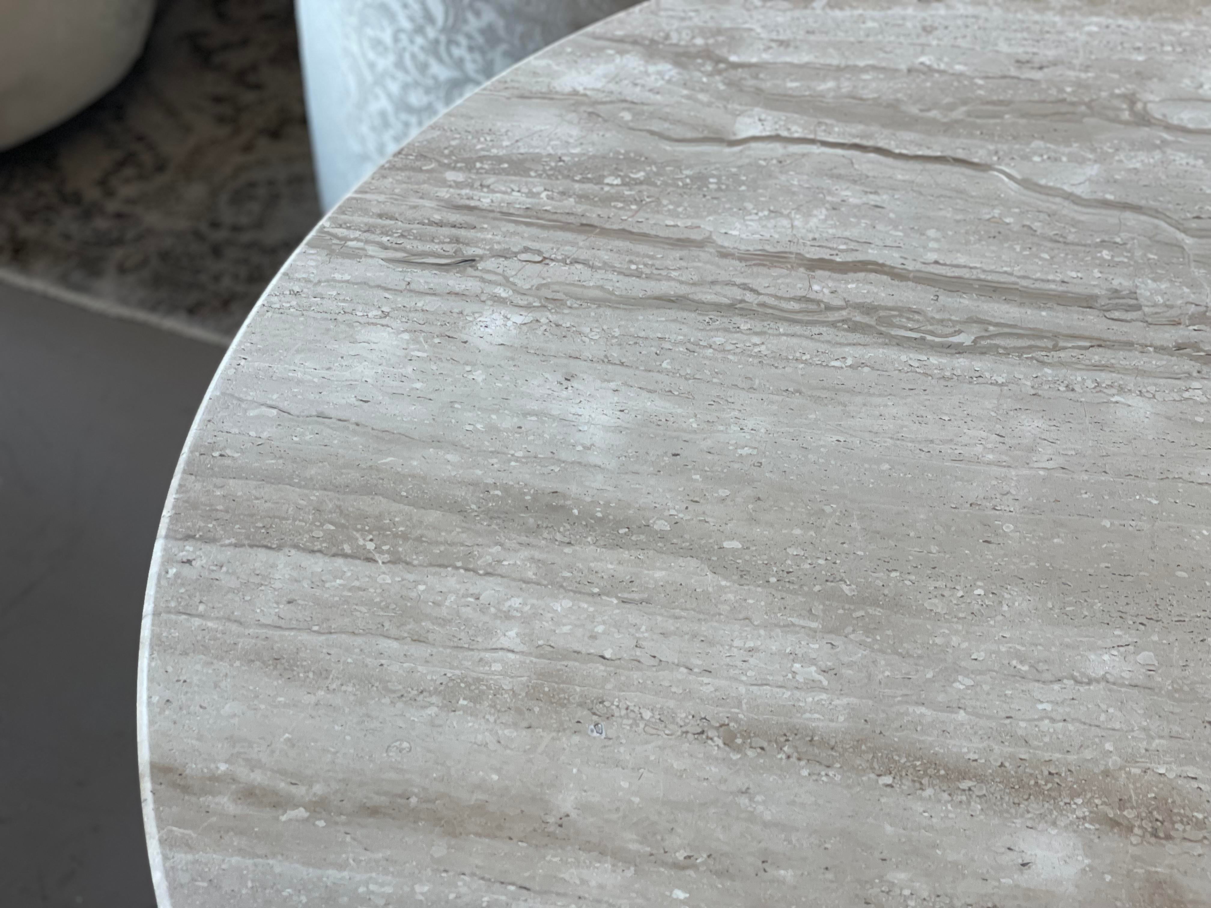 1980s Italian Travertine Postmodern Dining Table