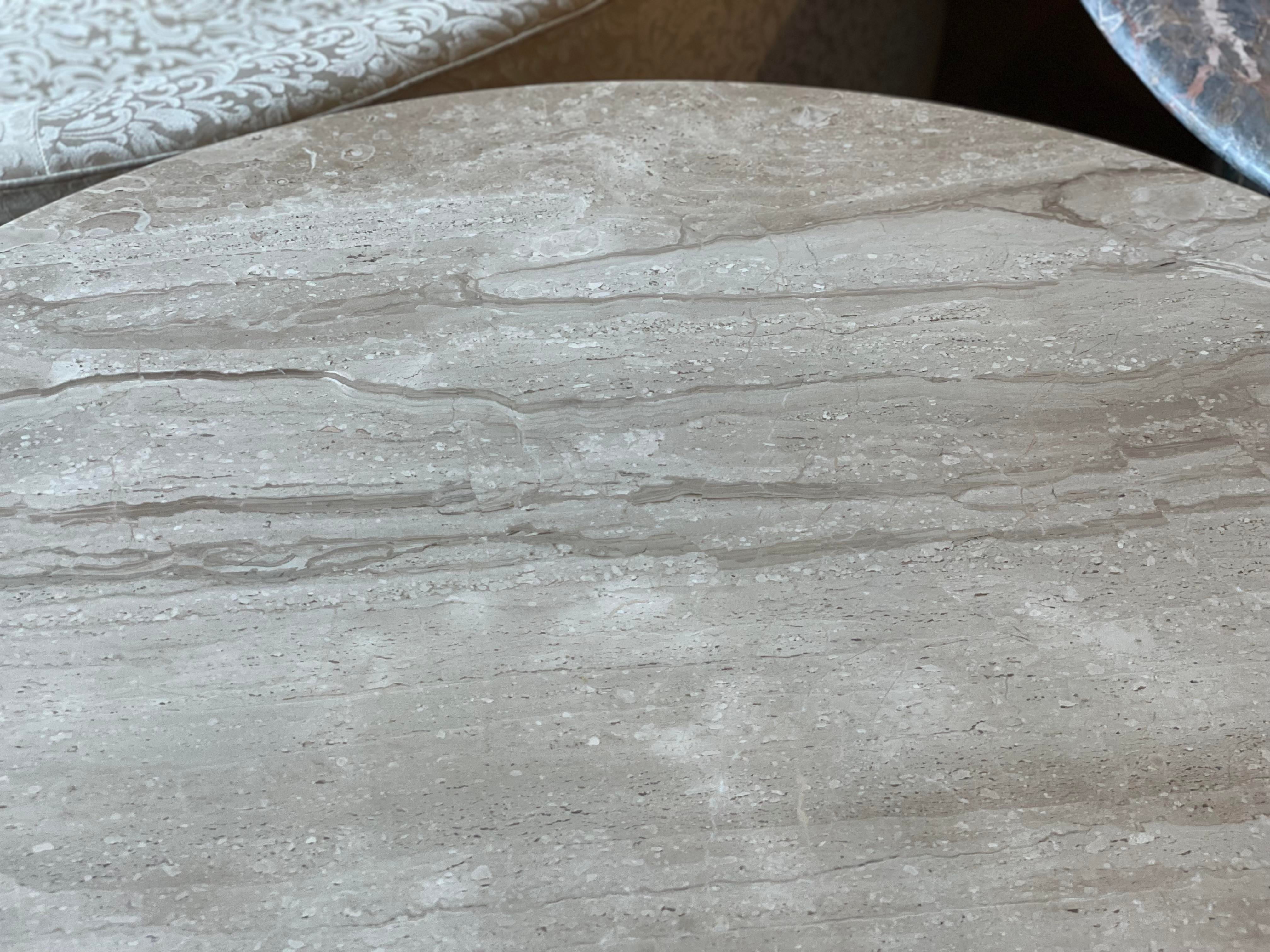 1980s Italian Travertine Postmodern Dining Table