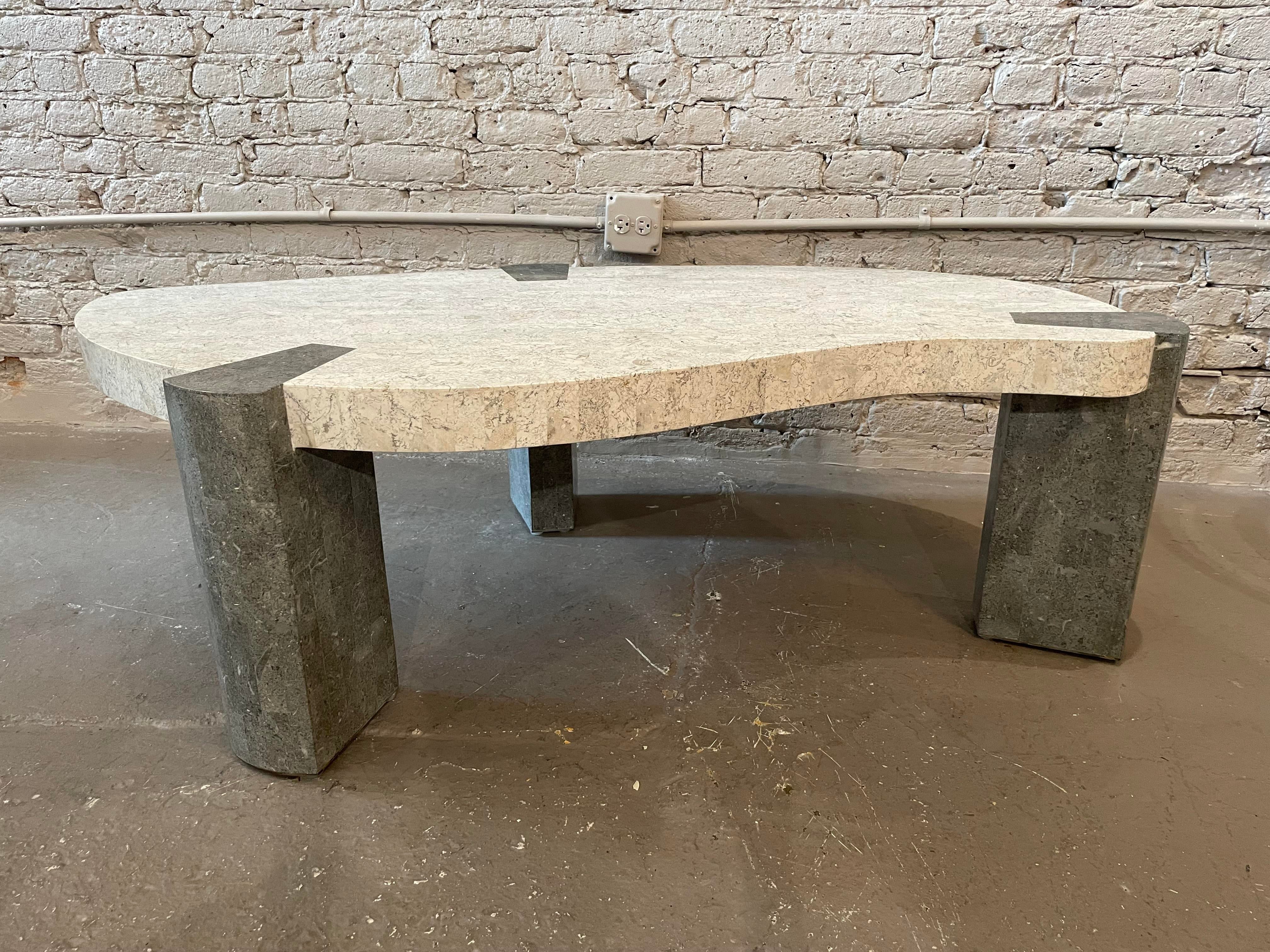 1980s Maitland Smith Tessellated Coffee Table Two Toned