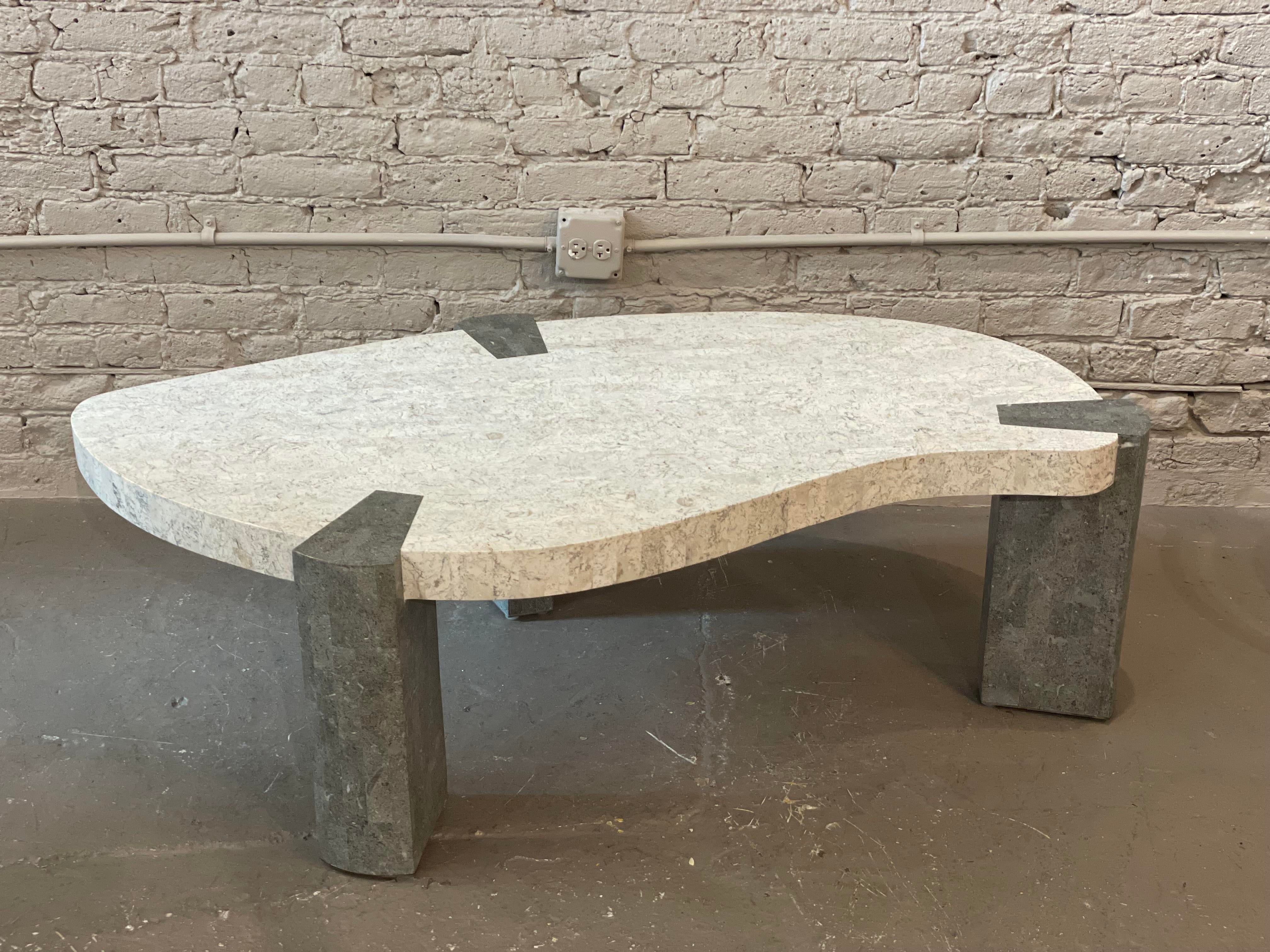 1980s Maitland Smith Tessellated Coffee Table Two Toned