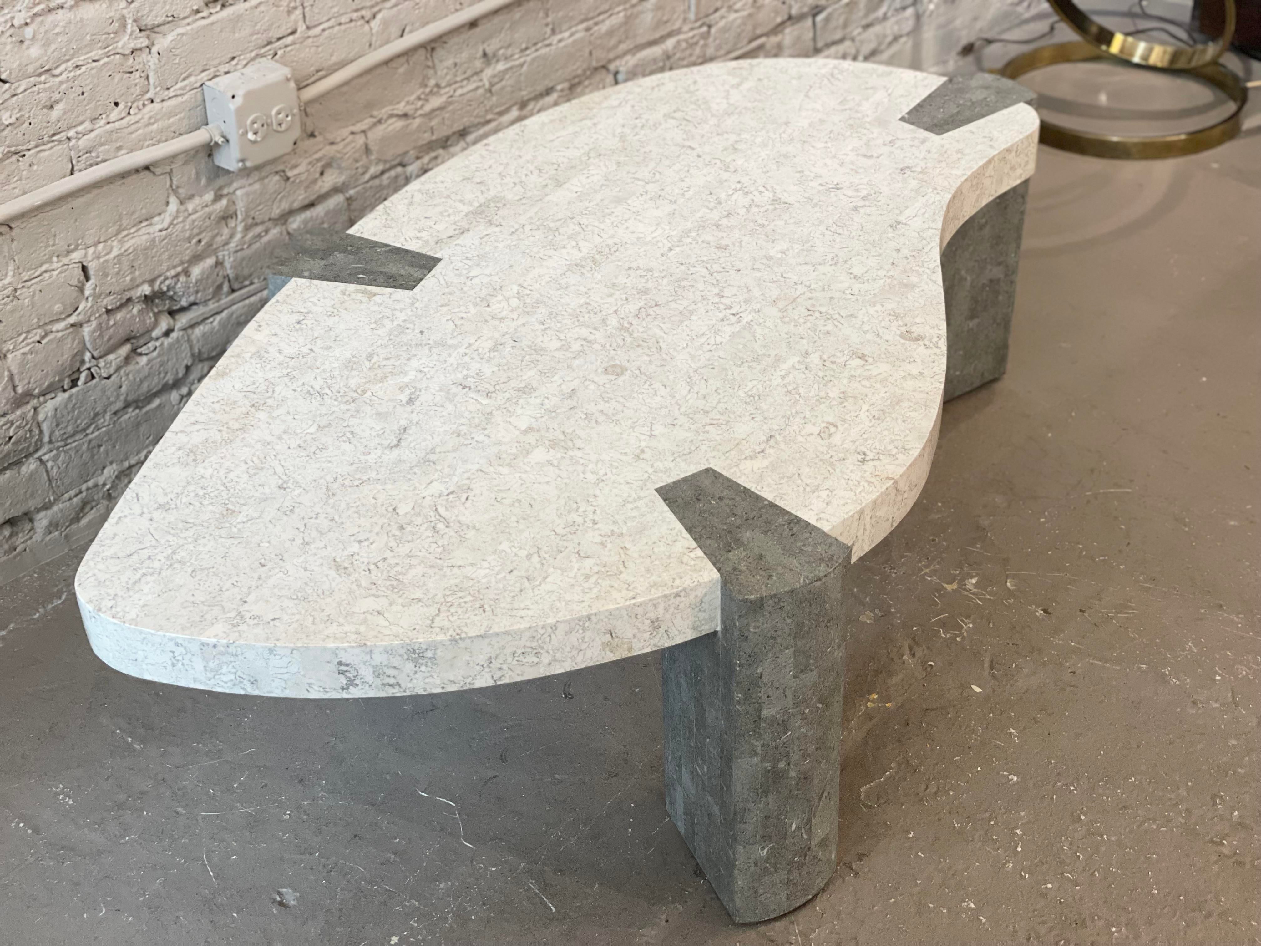 1980s Maitland Smith Tessellated Coffee Table Two Toned