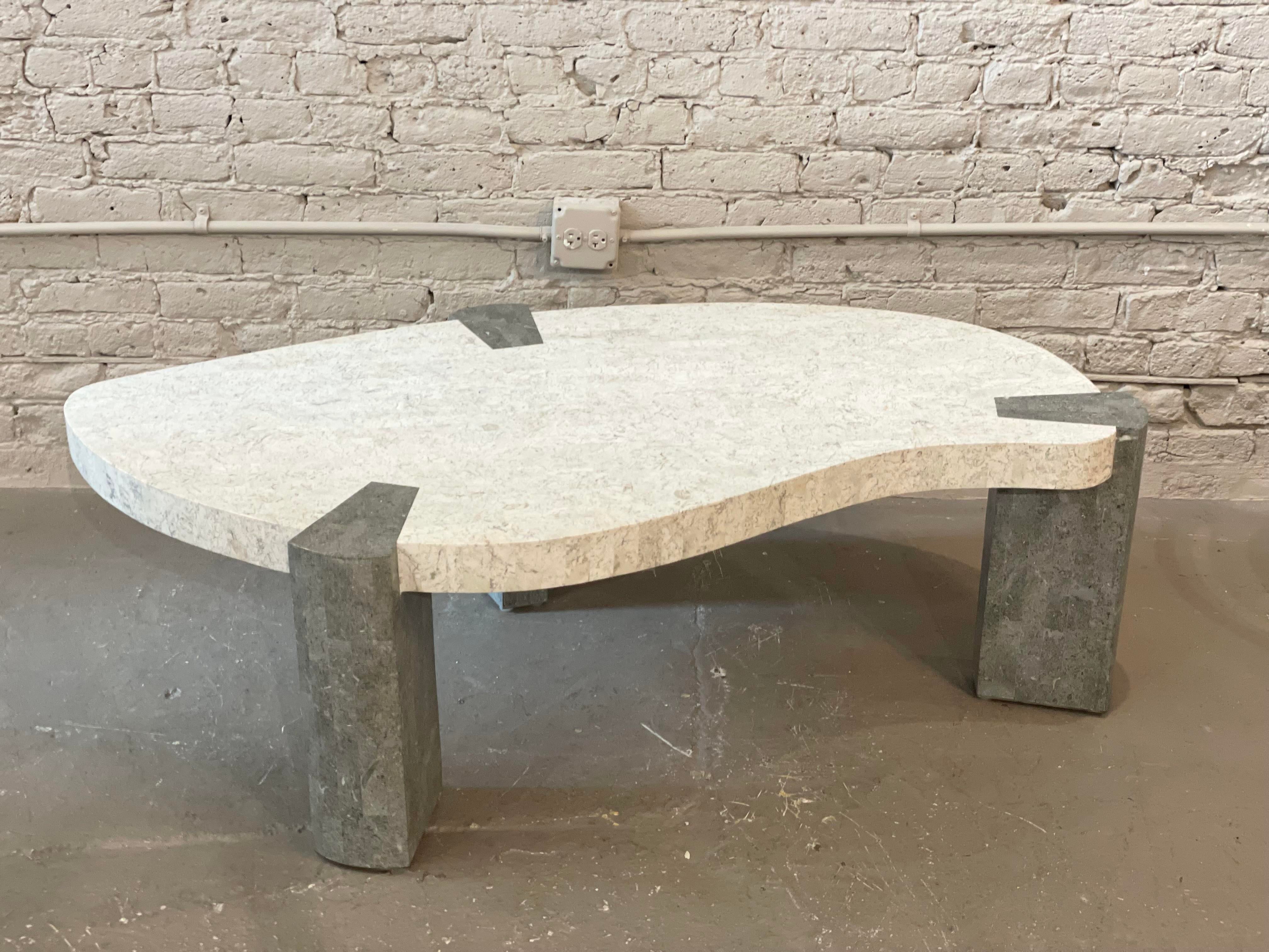 1980s Maitland Smith Tessellated Coffee Table Two Toned