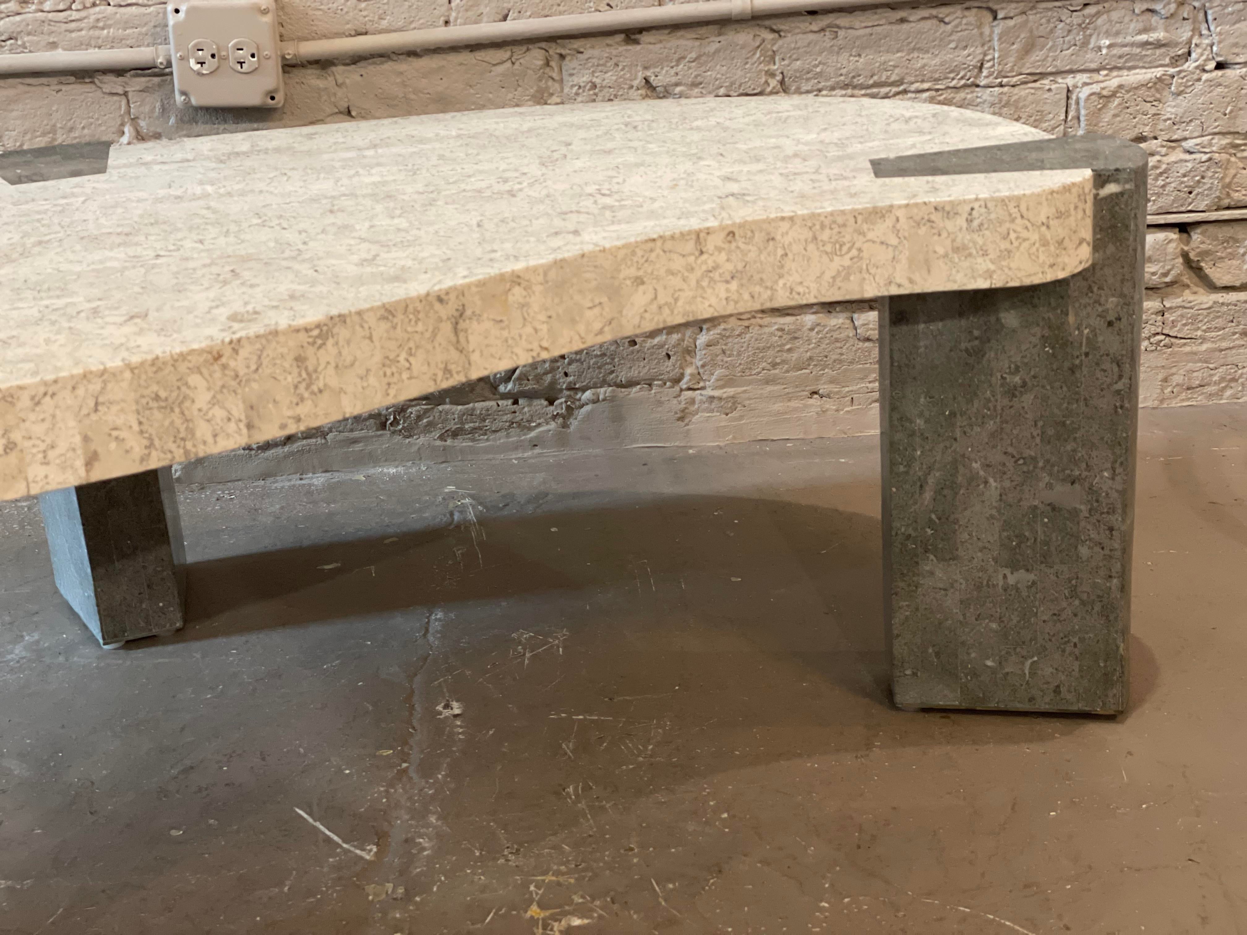 1980s Maitland Smith Tessellated Coffee Table Two Toned