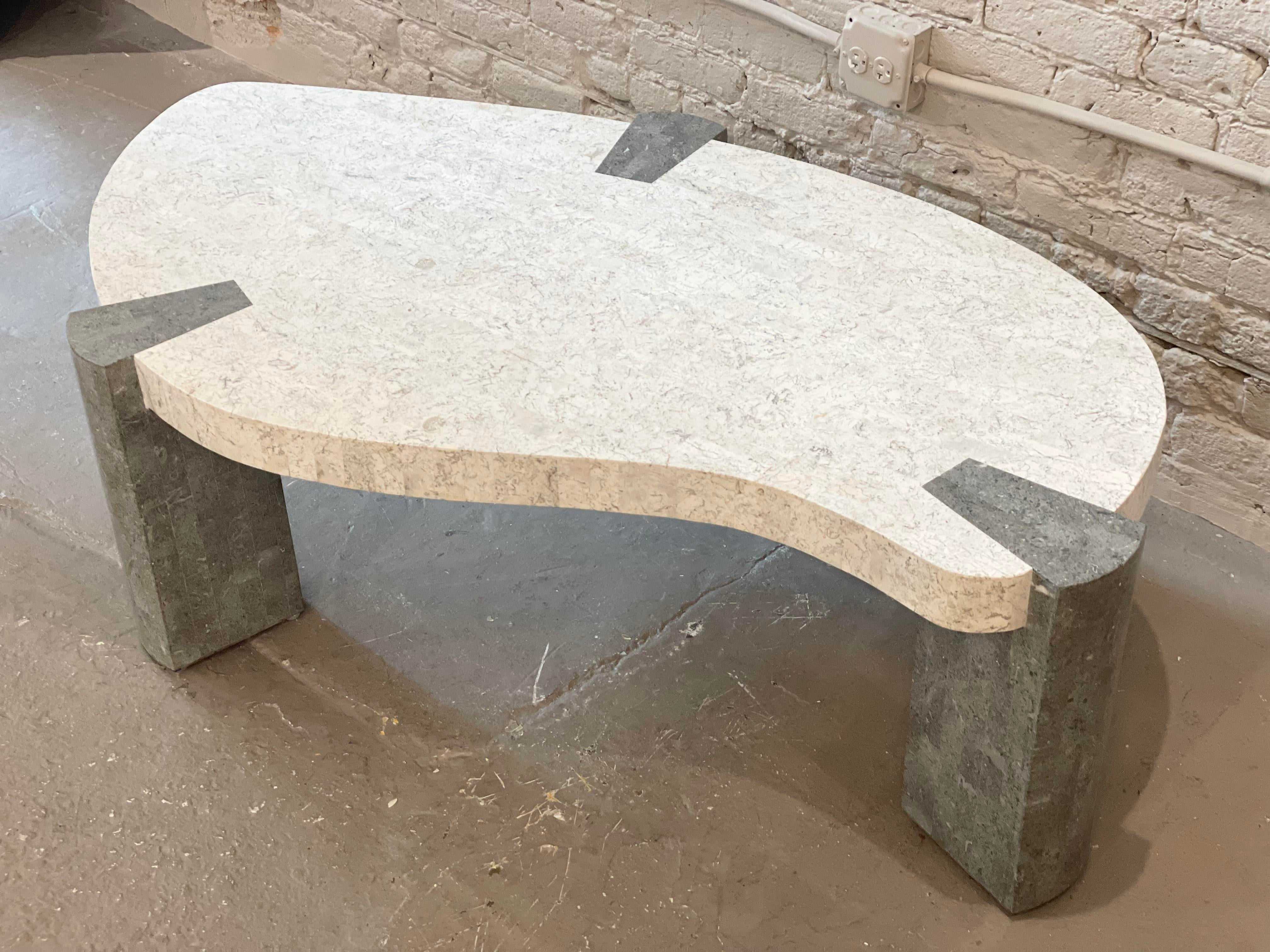 1980s Maitland Smith Tessellated Coffee Table Two Toned