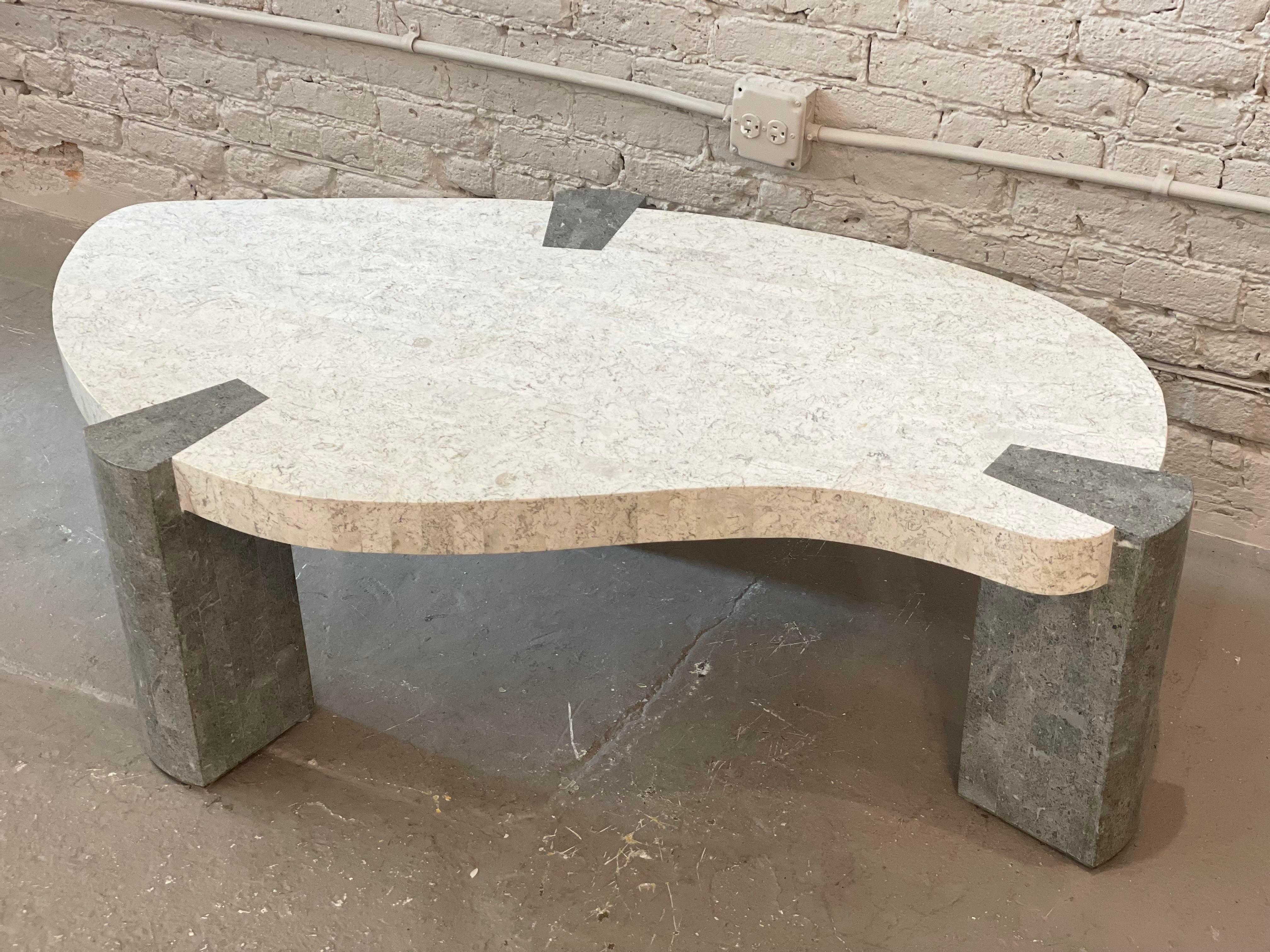 1980s Maitland Smith Tessellated Coffee Table Two Toned
