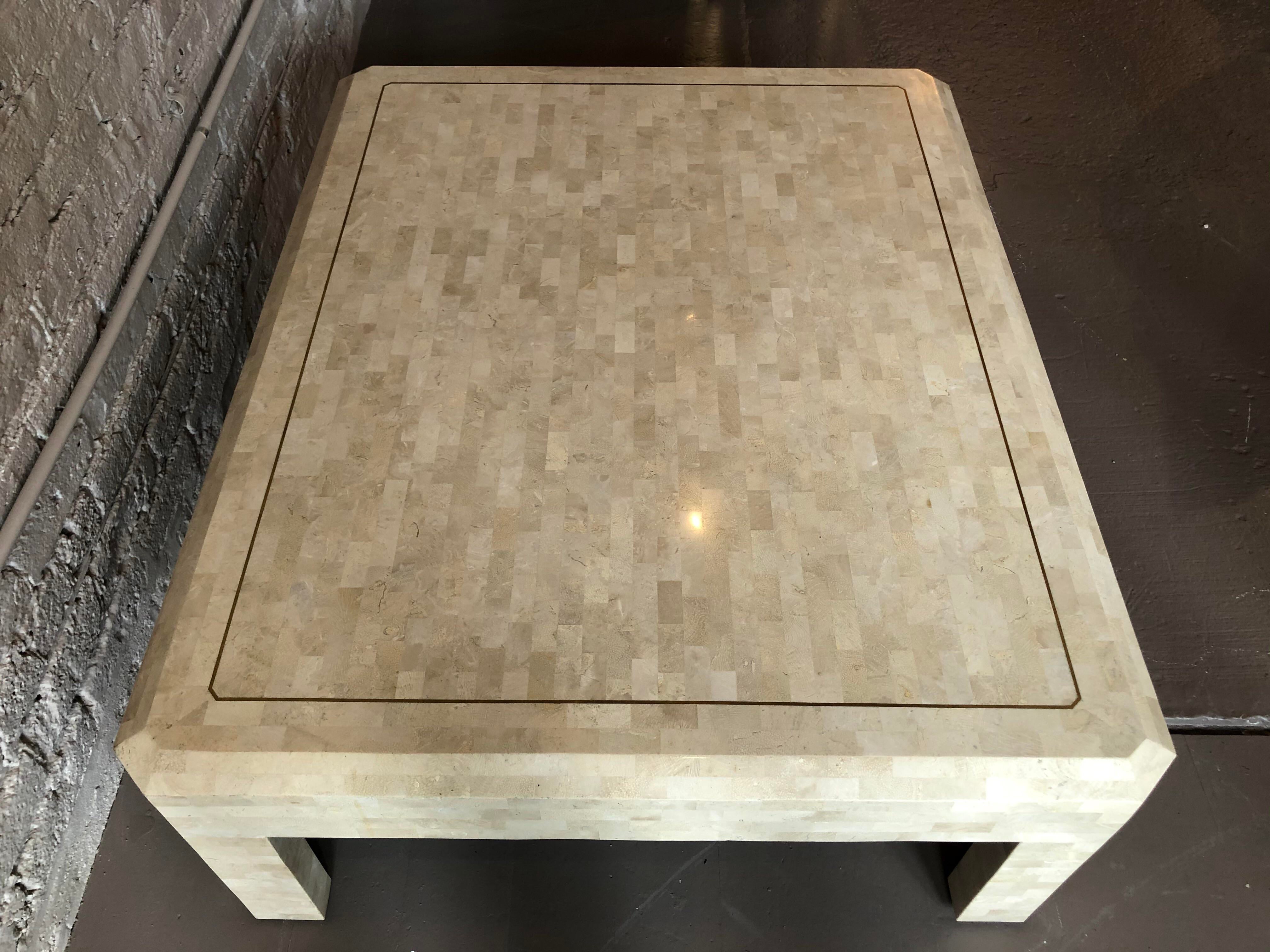1980s Maitland Smith Tessellated Marble Coffee Table