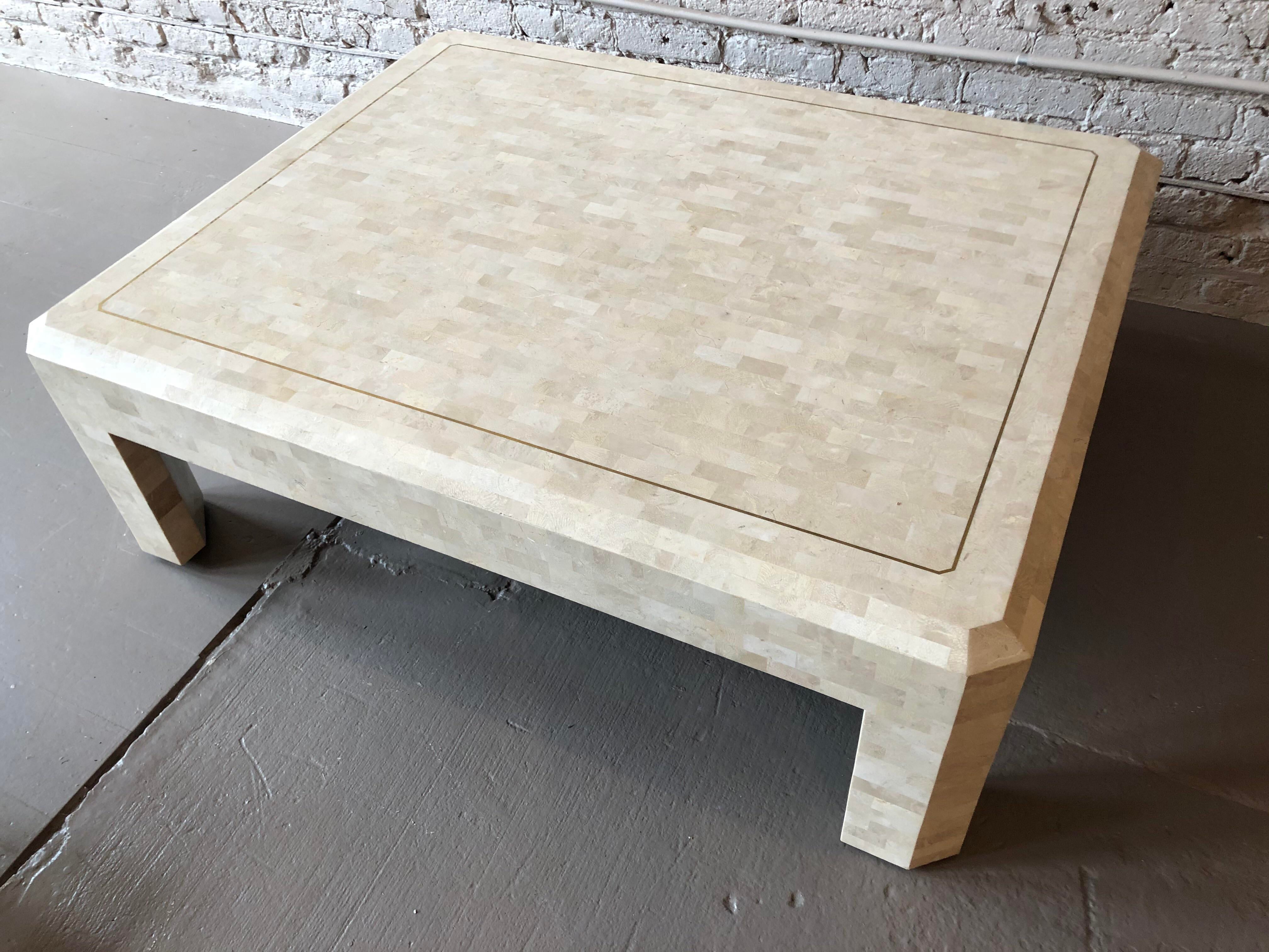 1980s Maitland Smith Tessellated Marble Coffee Table