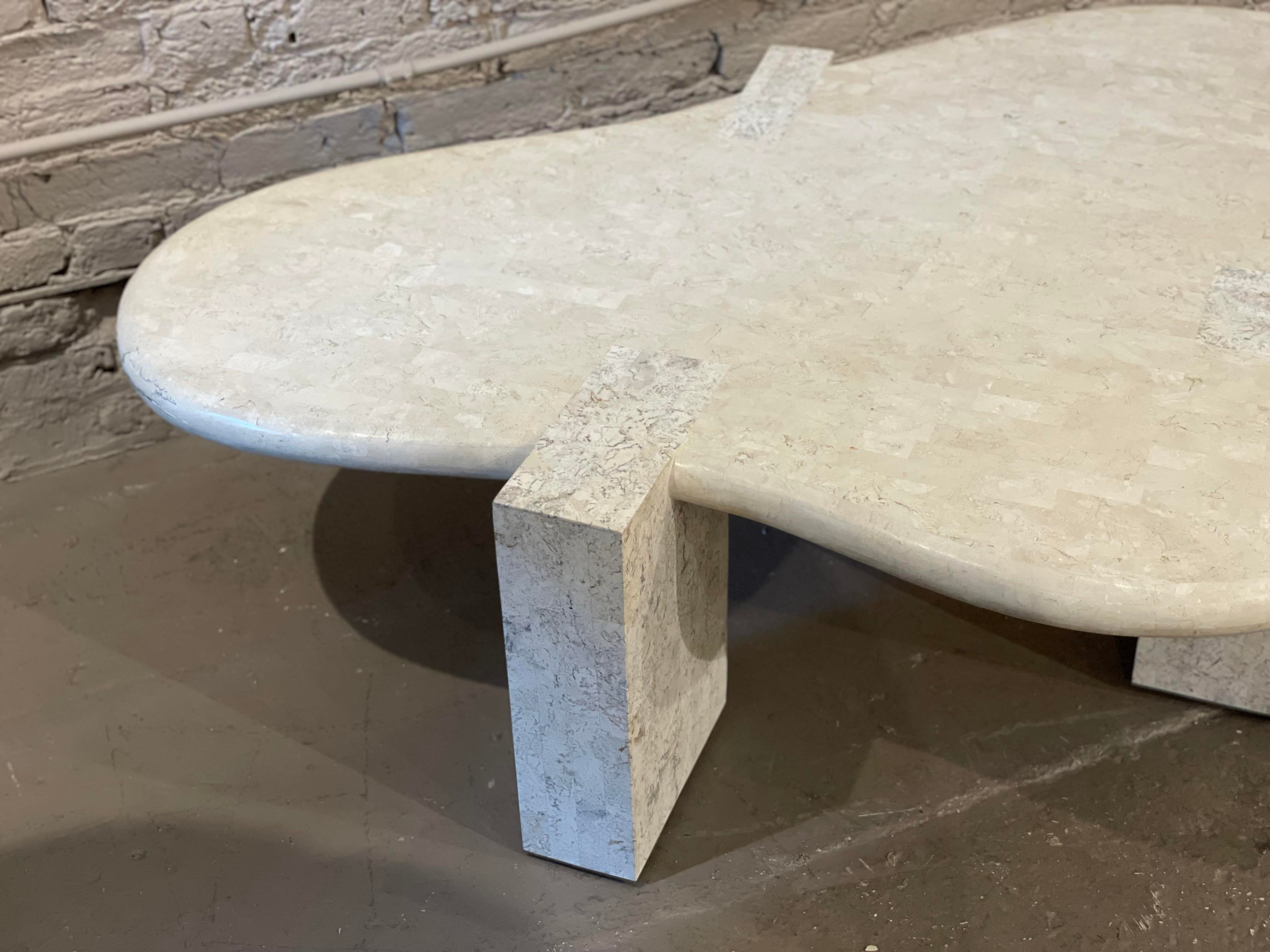 1980s Maitland-Smith Tessellated Stone Biomorphic Coffee Table