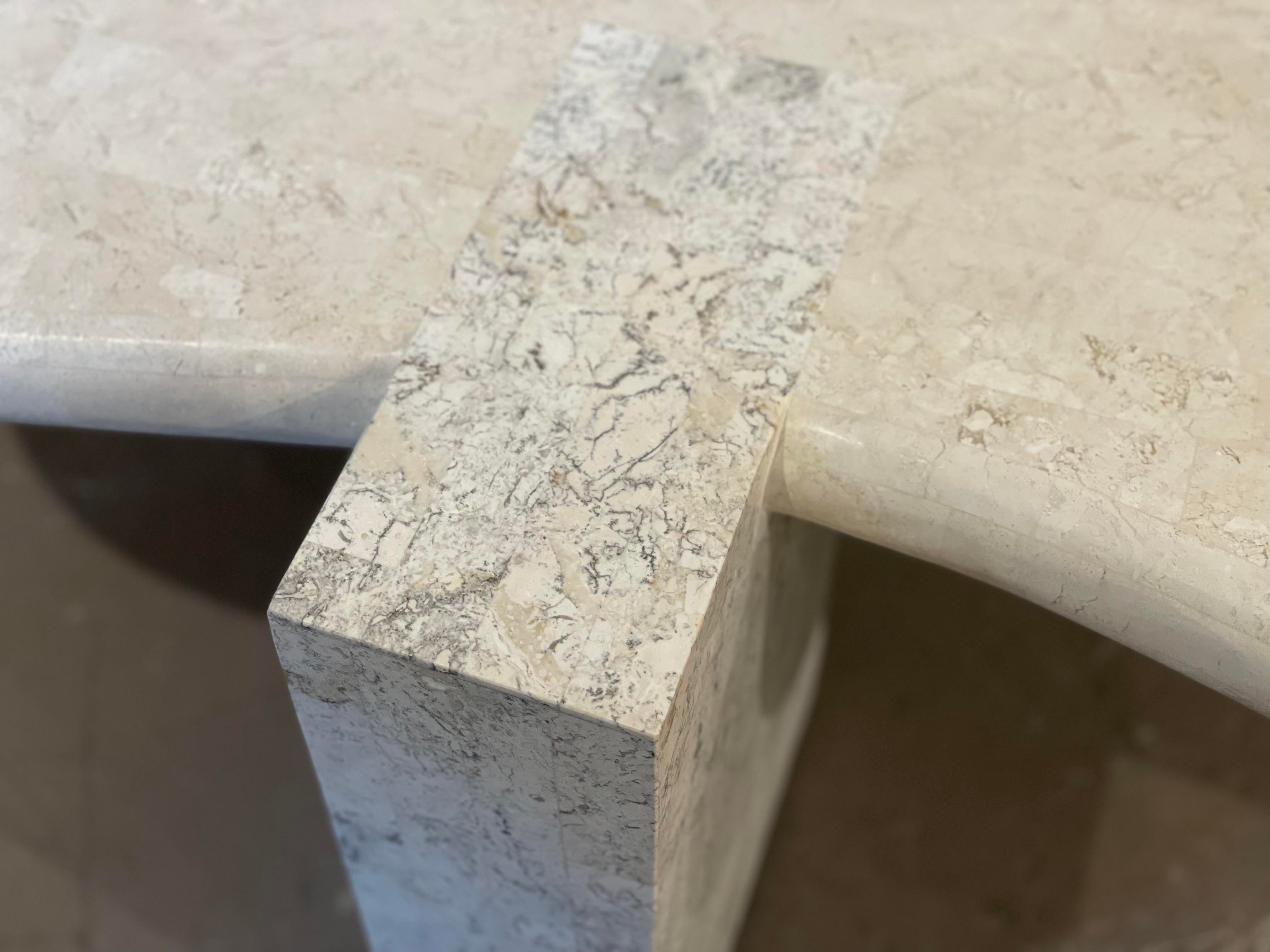1980s Maitland-Smith Tessellated Stone Biomorphic Coffee Table