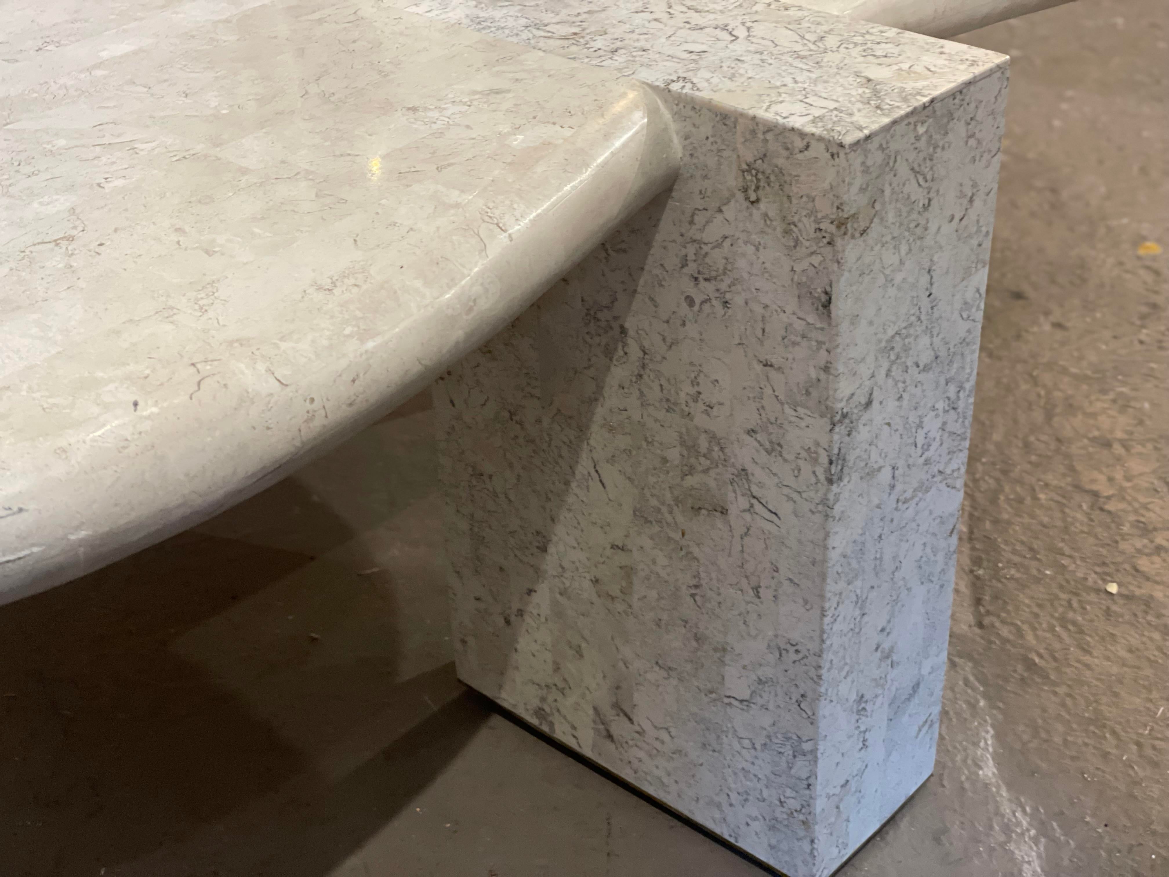 1980s Maitland-Smith Tessellated Stone Biomorphic Coffee Table