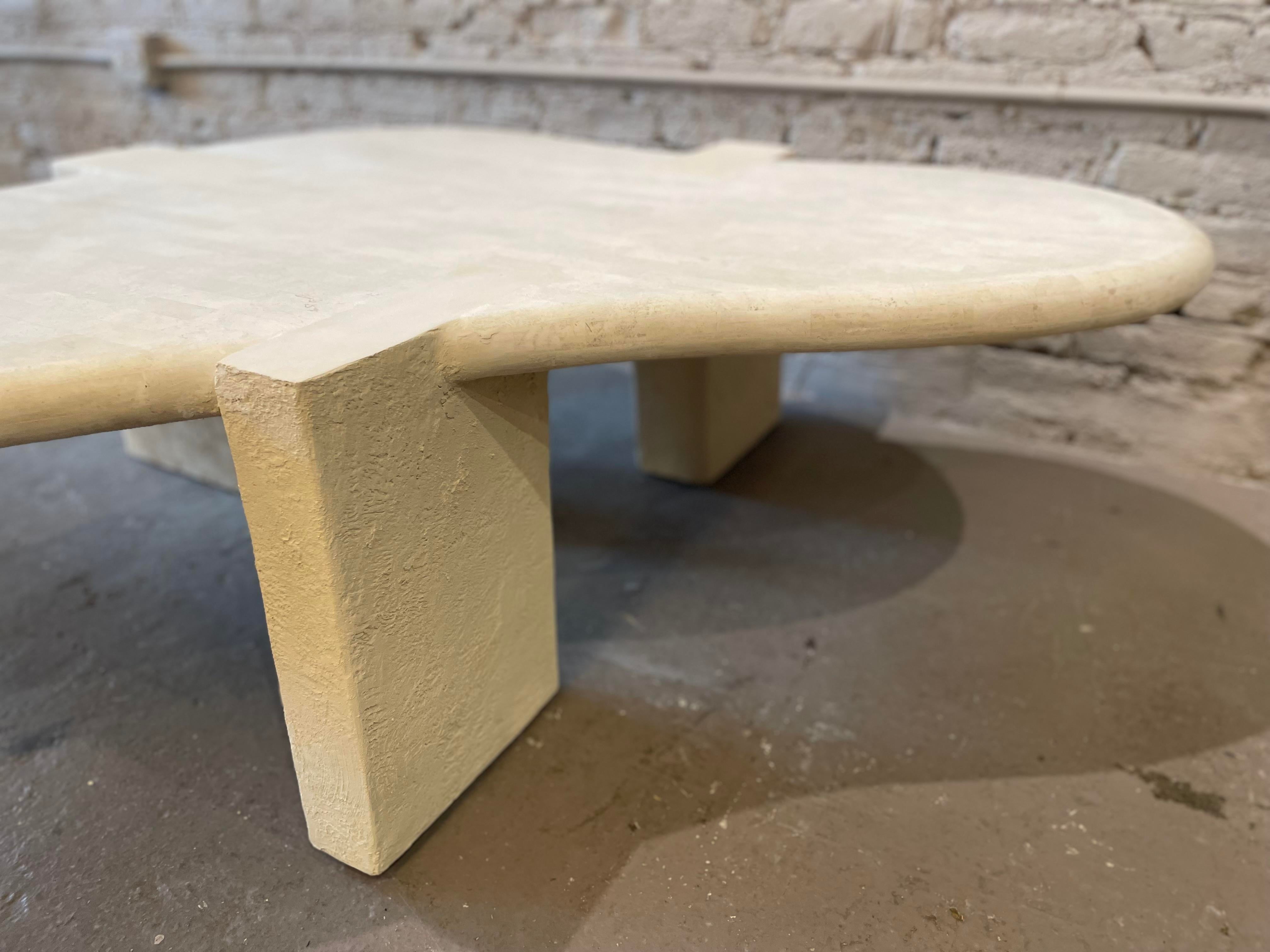 1980s Maitland Smith Tessellated Stone Biomorphic Coffee Table