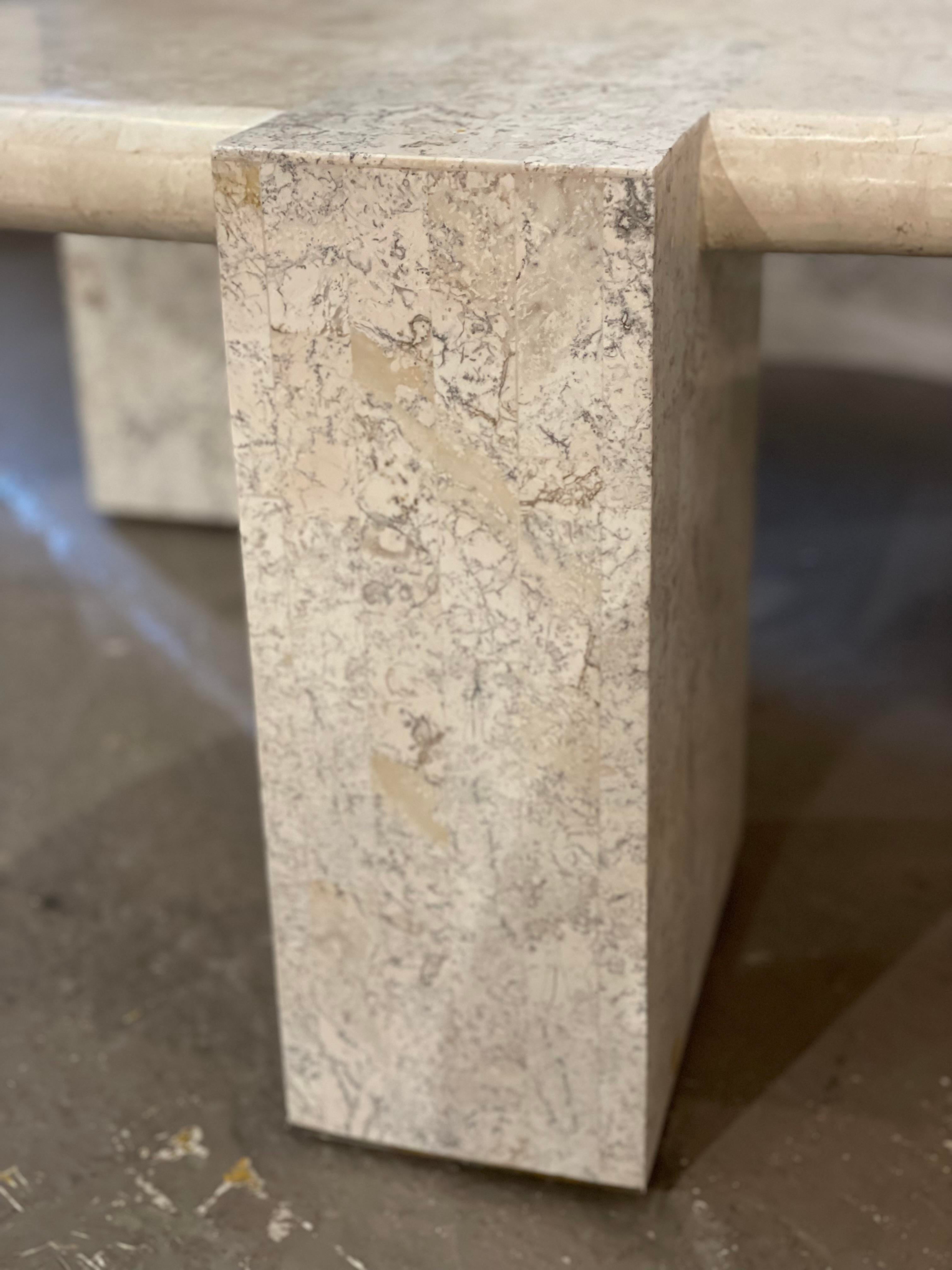 1980s Maitland-Smith Tessellated Stone Biomorphic Coffee Table