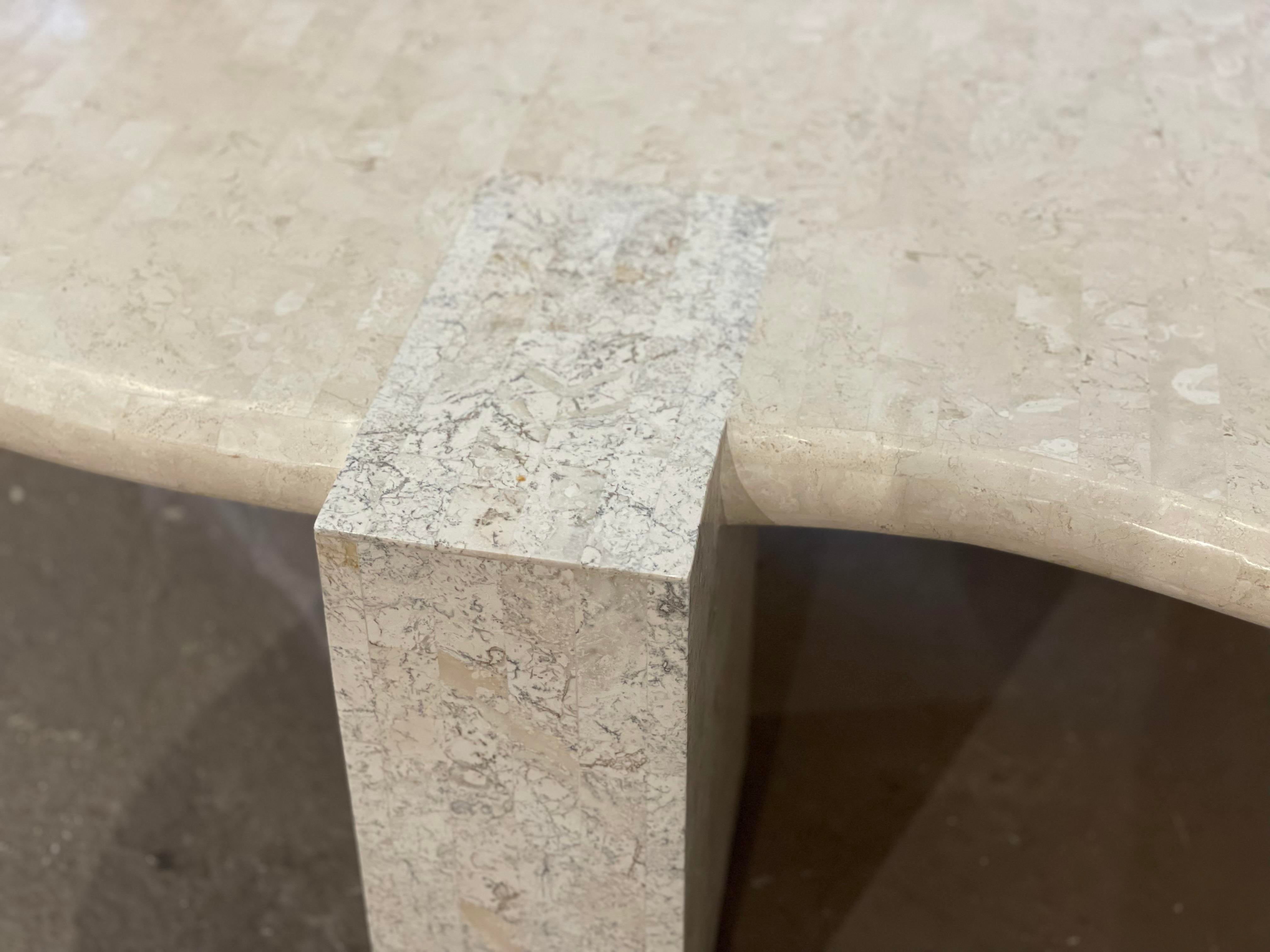 1980s Maitland-Smith Tessellated Stone Biomorphic Coffee Table