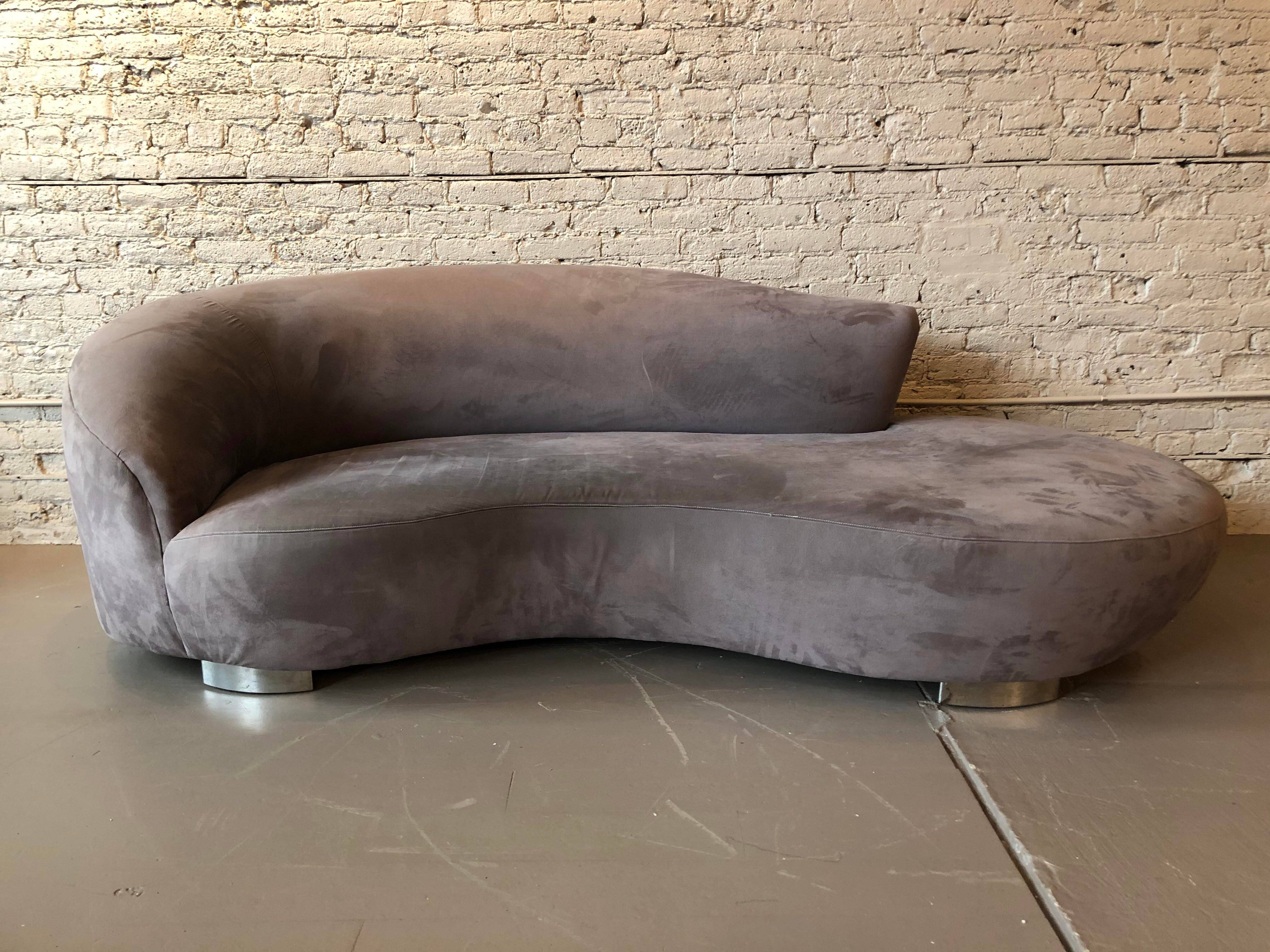 1980s Post Modern Cloud Serpentine Sofas Chaise Styled After Vladimir Kagan - a Pair