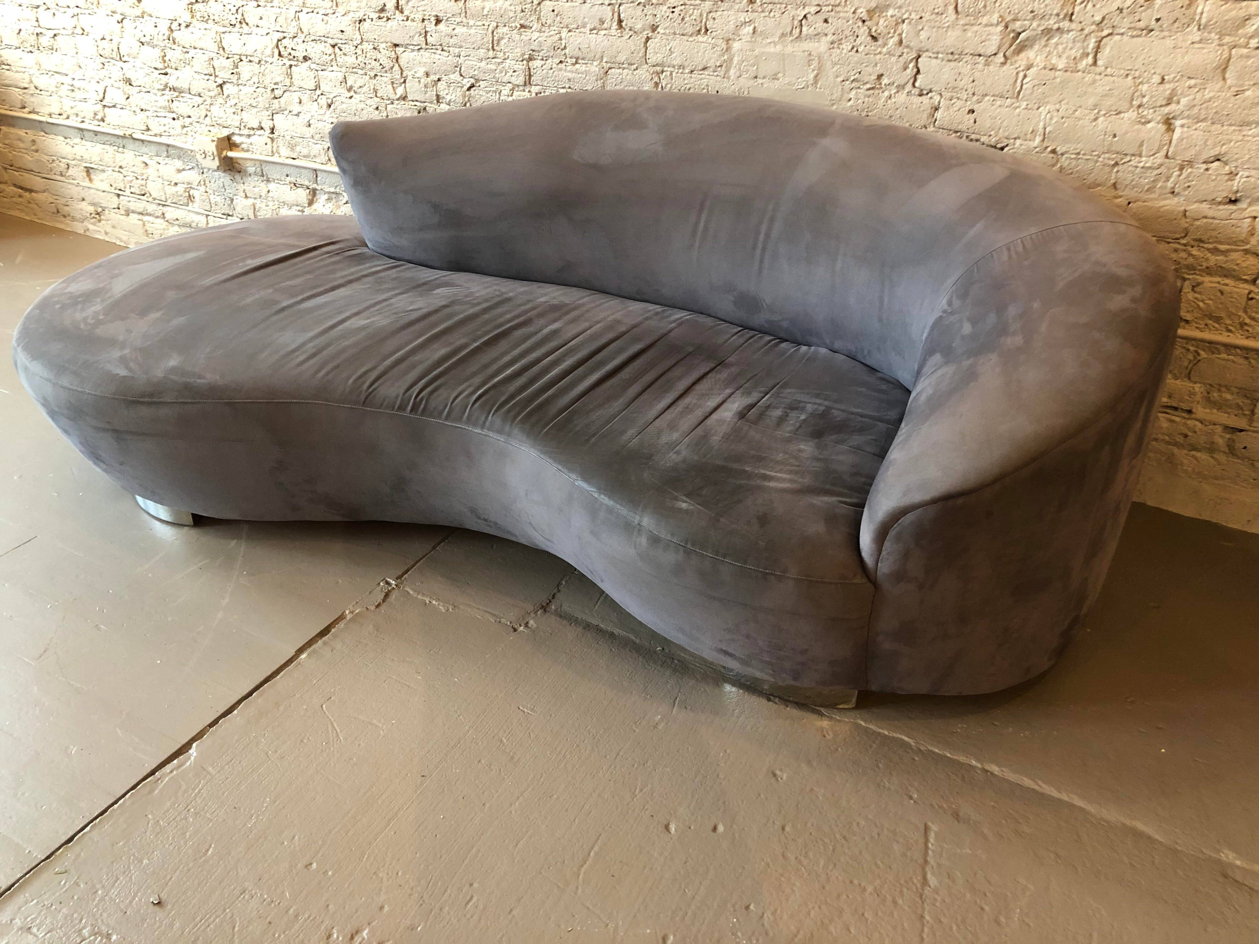 1980s Post Modern Cloud Serpentine Sofas Chaise Styled After Vladimir Kagan - a Pair