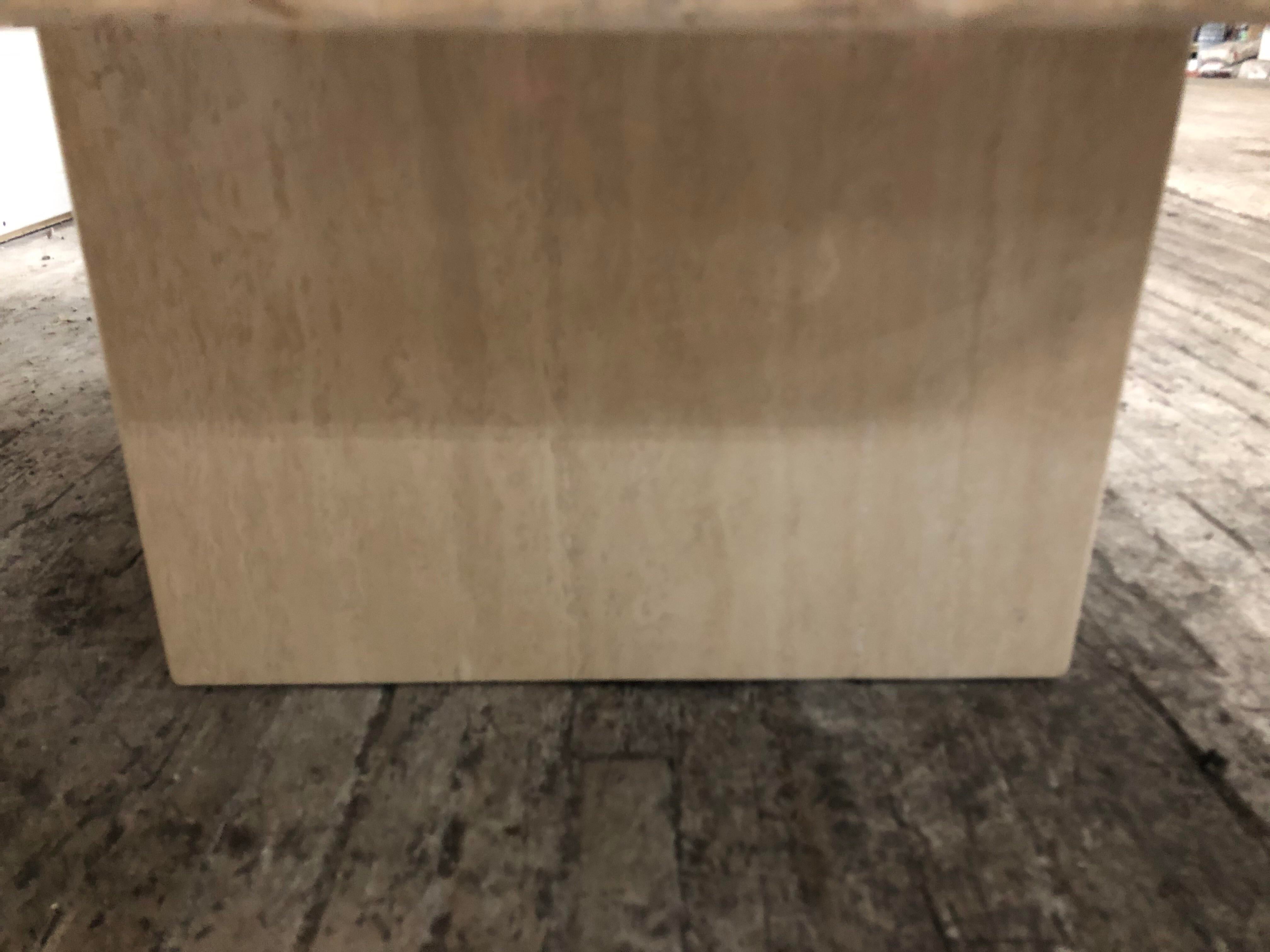 1980s Post Modern Travertine Live Edge Coffee Table