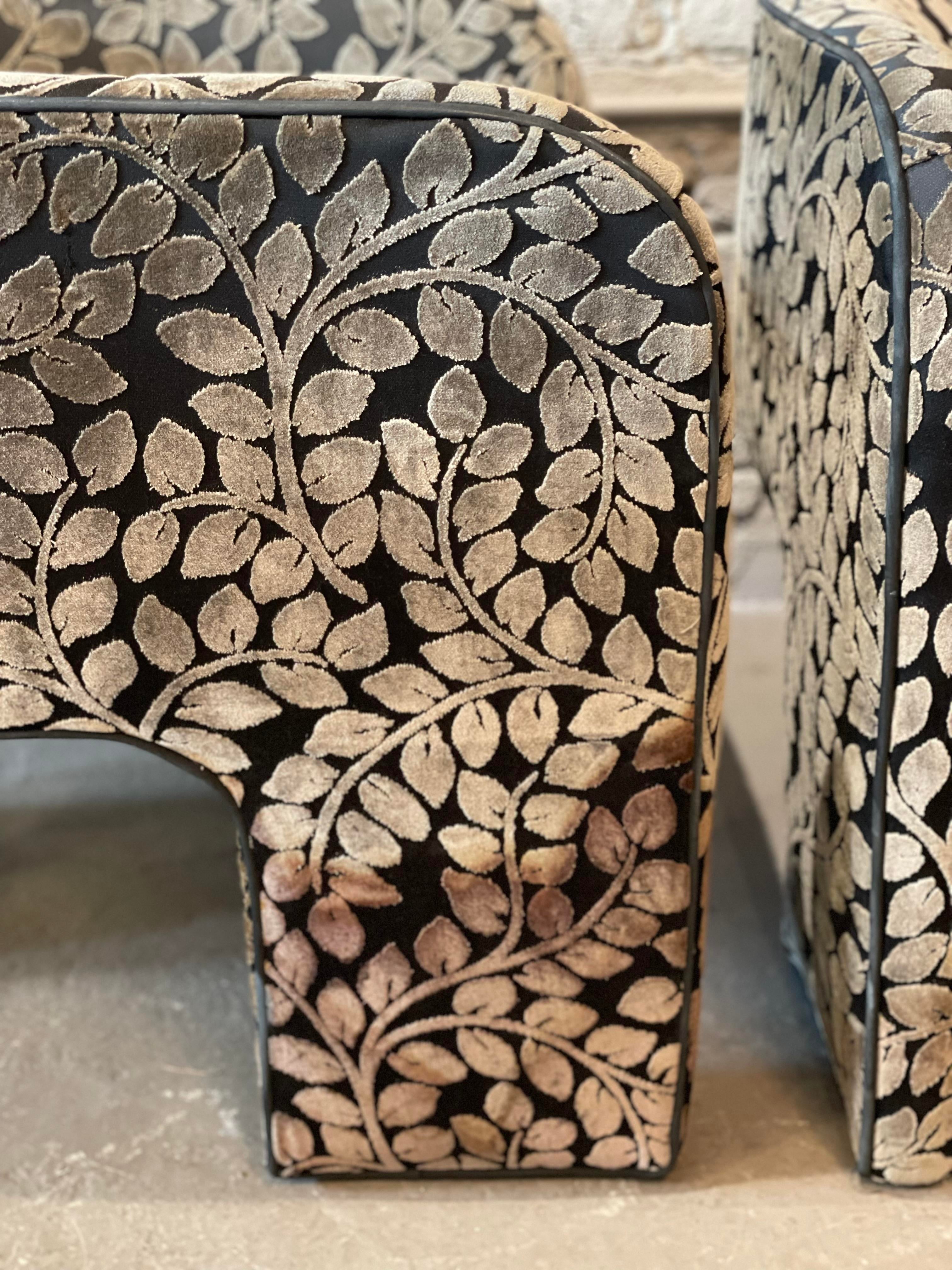 1980s Postmodern 3 Leg Side Chairs - a Pair