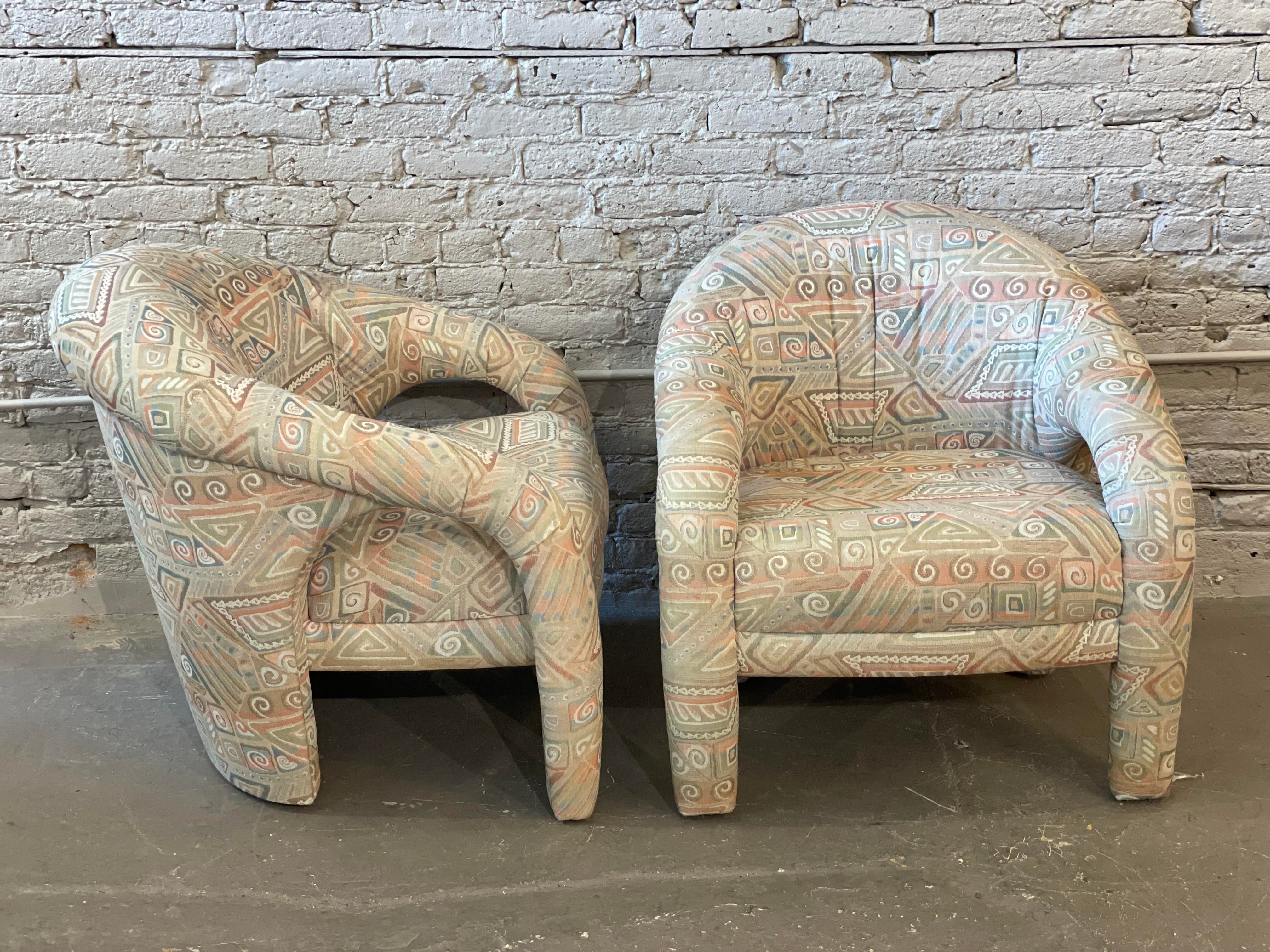 1980s Postmodern Arc Chairs in the Style of Kagan - a Pair
