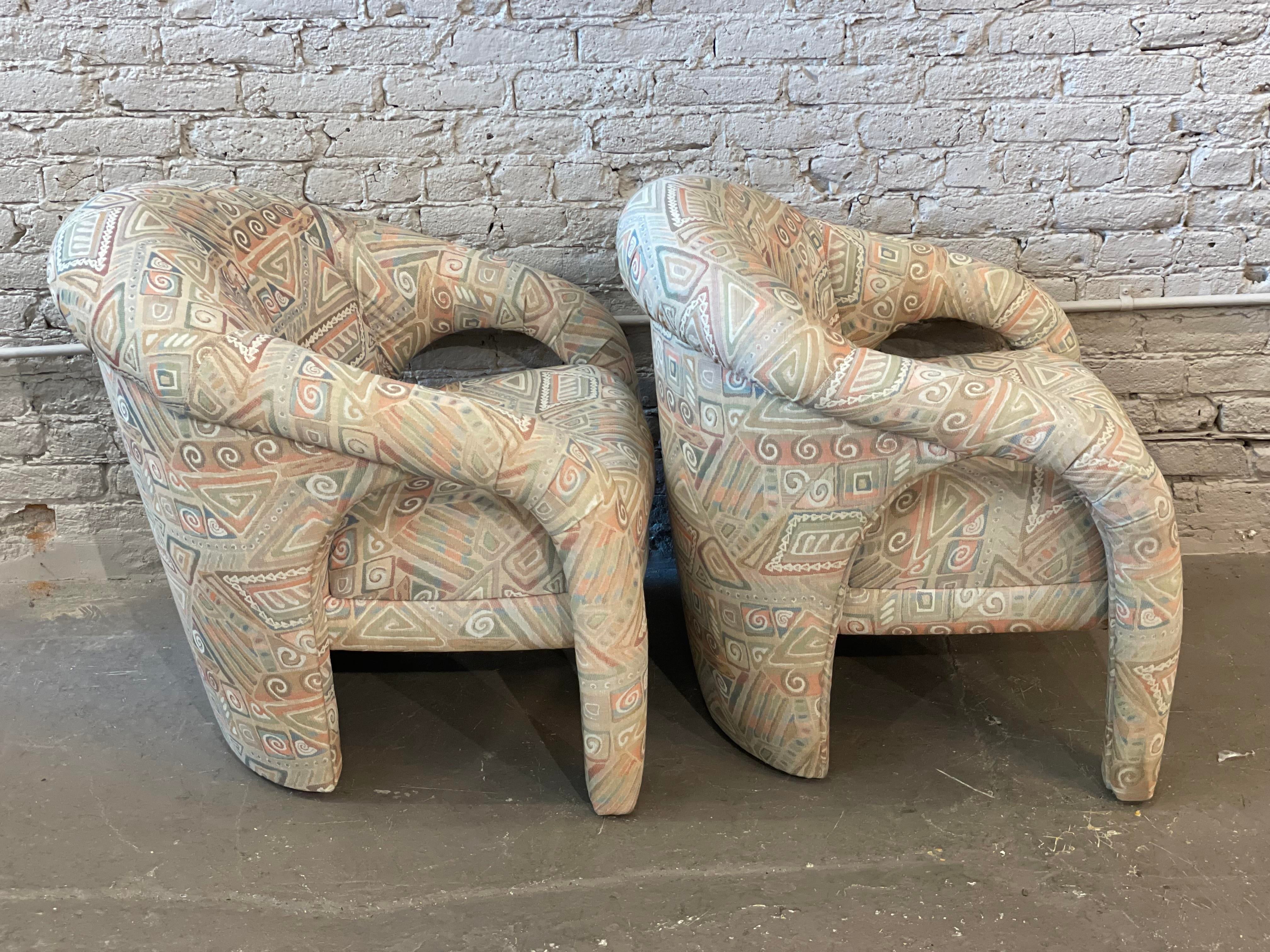 1980s Postmodern Arc Chairs in the Style of Kagan - a Pair