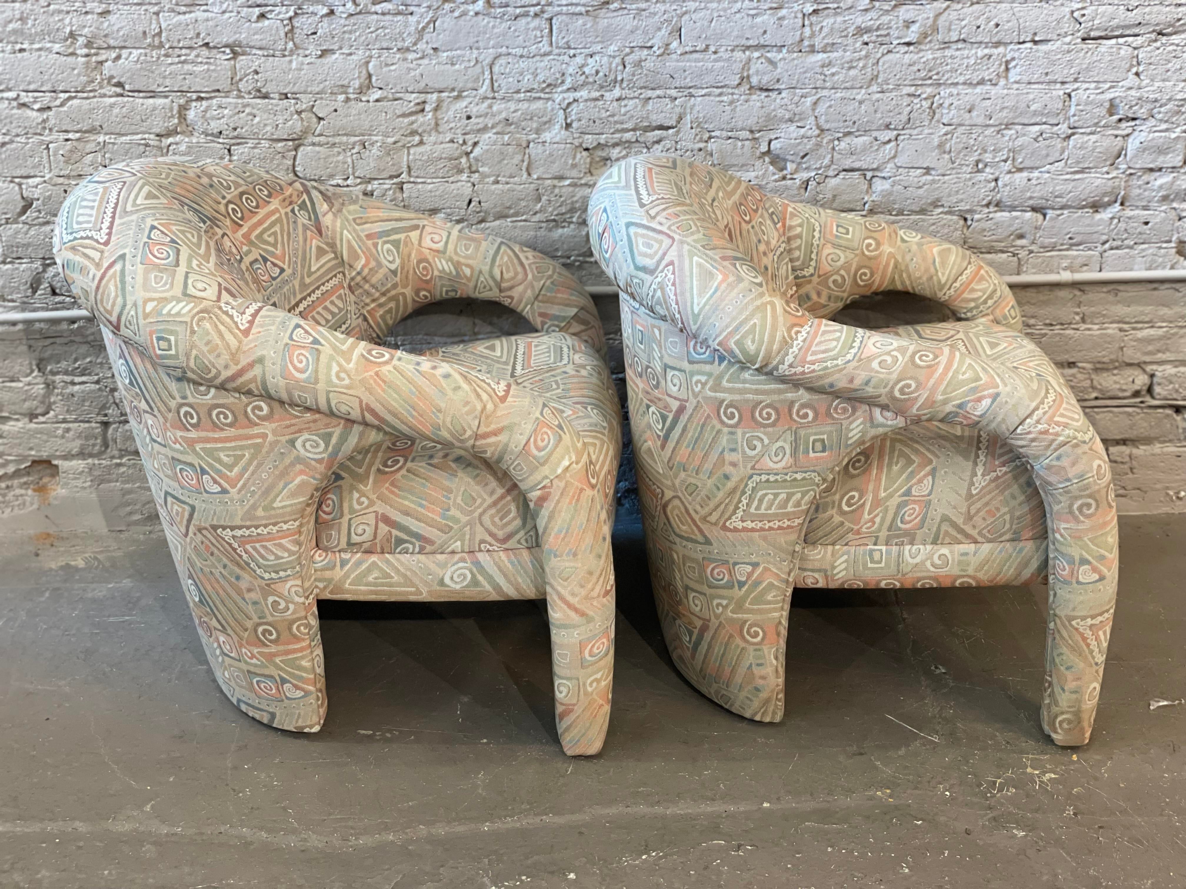 1980s Postmodern Arc Chairs in the Style of Kagan - a Pair