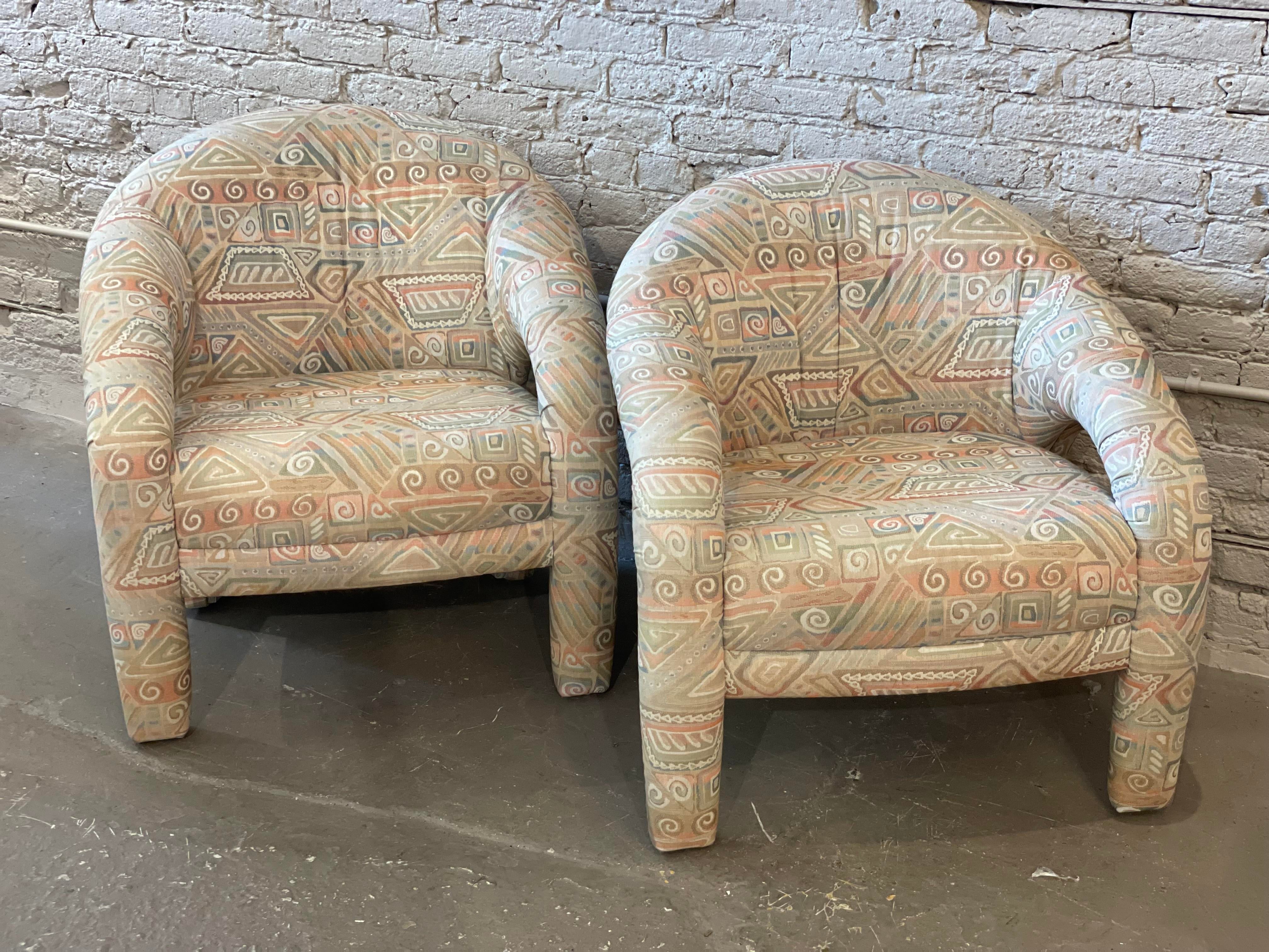1980s Postmodern Arc Chairs in the Style of Kagan - a Pair