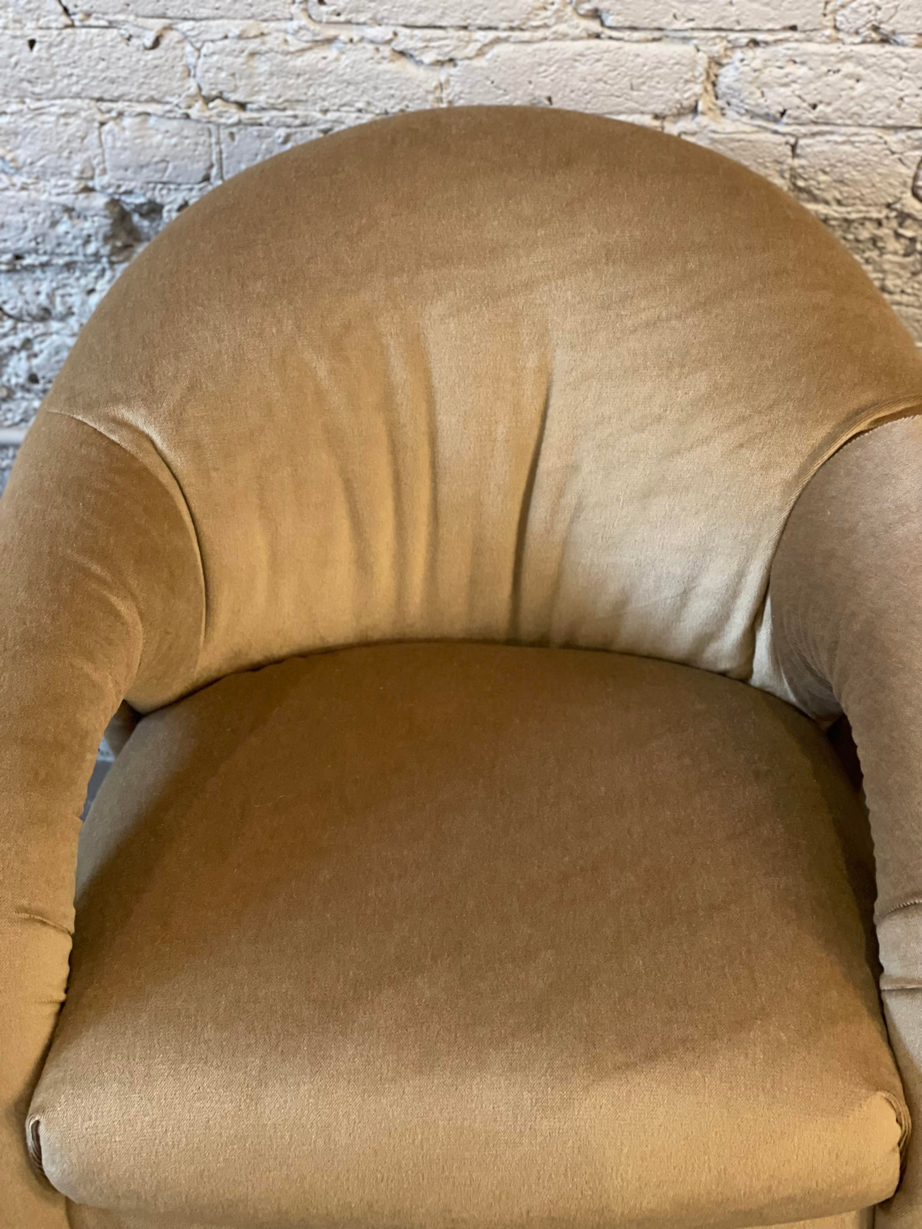 1980s Postmodern Arc Sculptural Chairs in Camel Mohair - a Pair