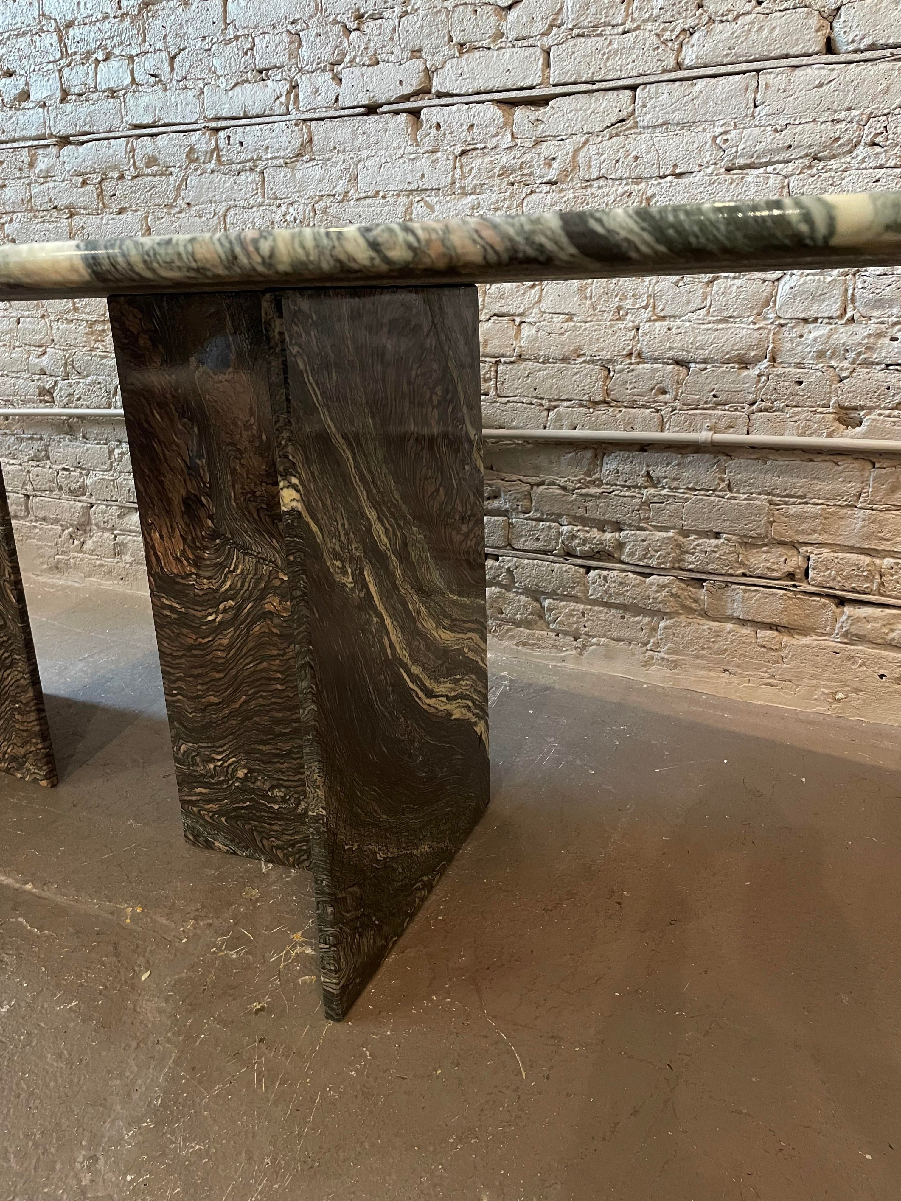 1980s Postmodern Cipollini Ondulato Marble Dining Table