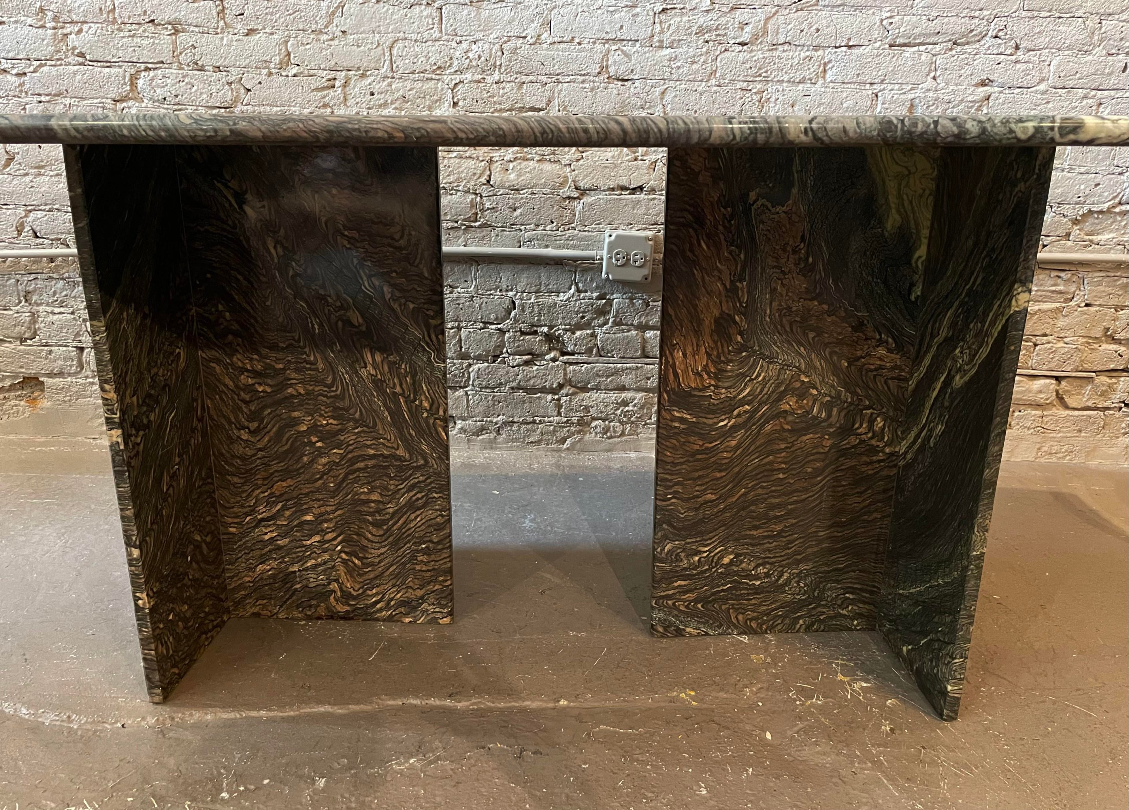 1980s Postmodern Cipollini Ondulato Marble Dining Table