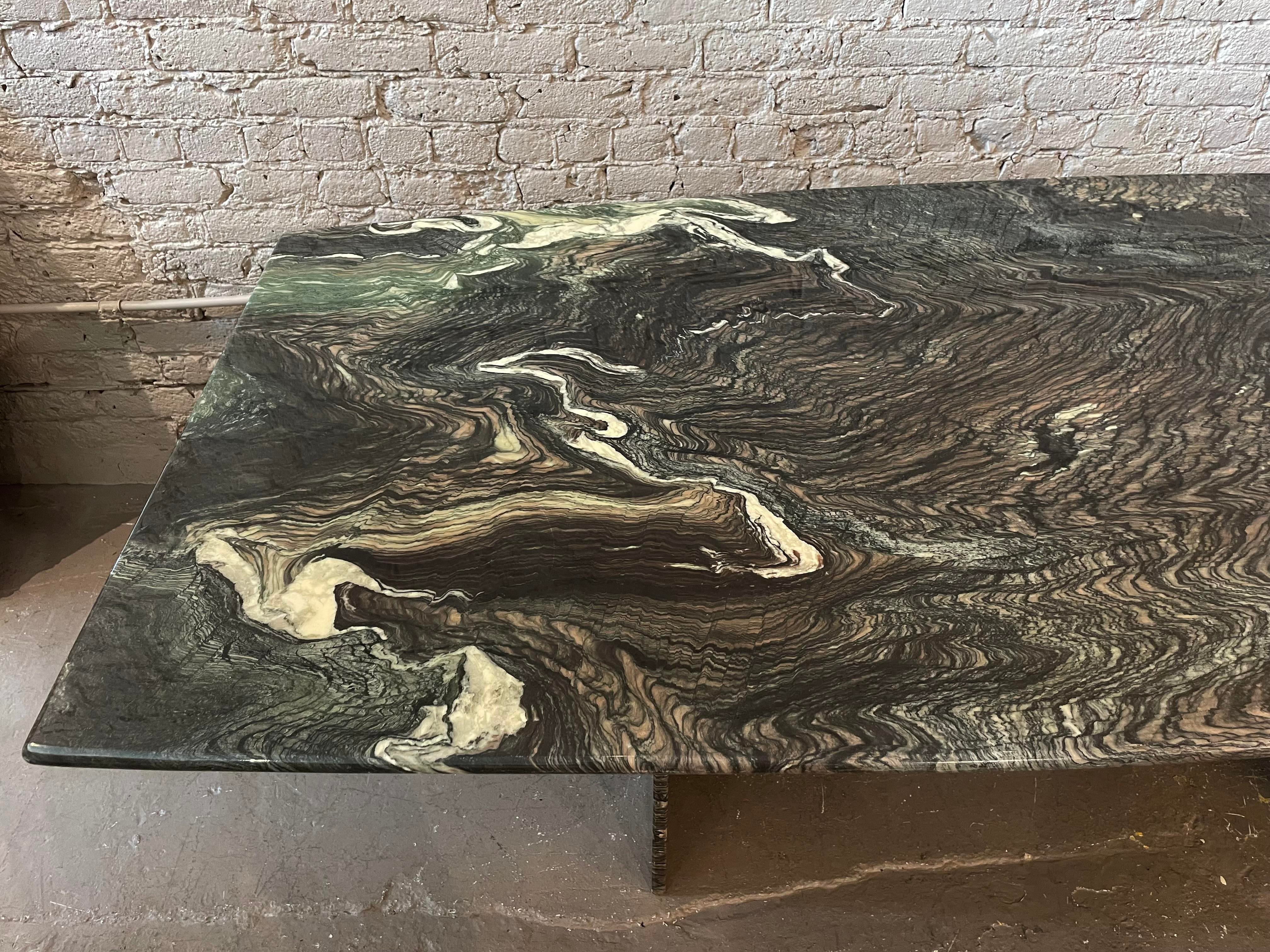 1980s Postmodern Cipollini Ondulato Marble Dining Table