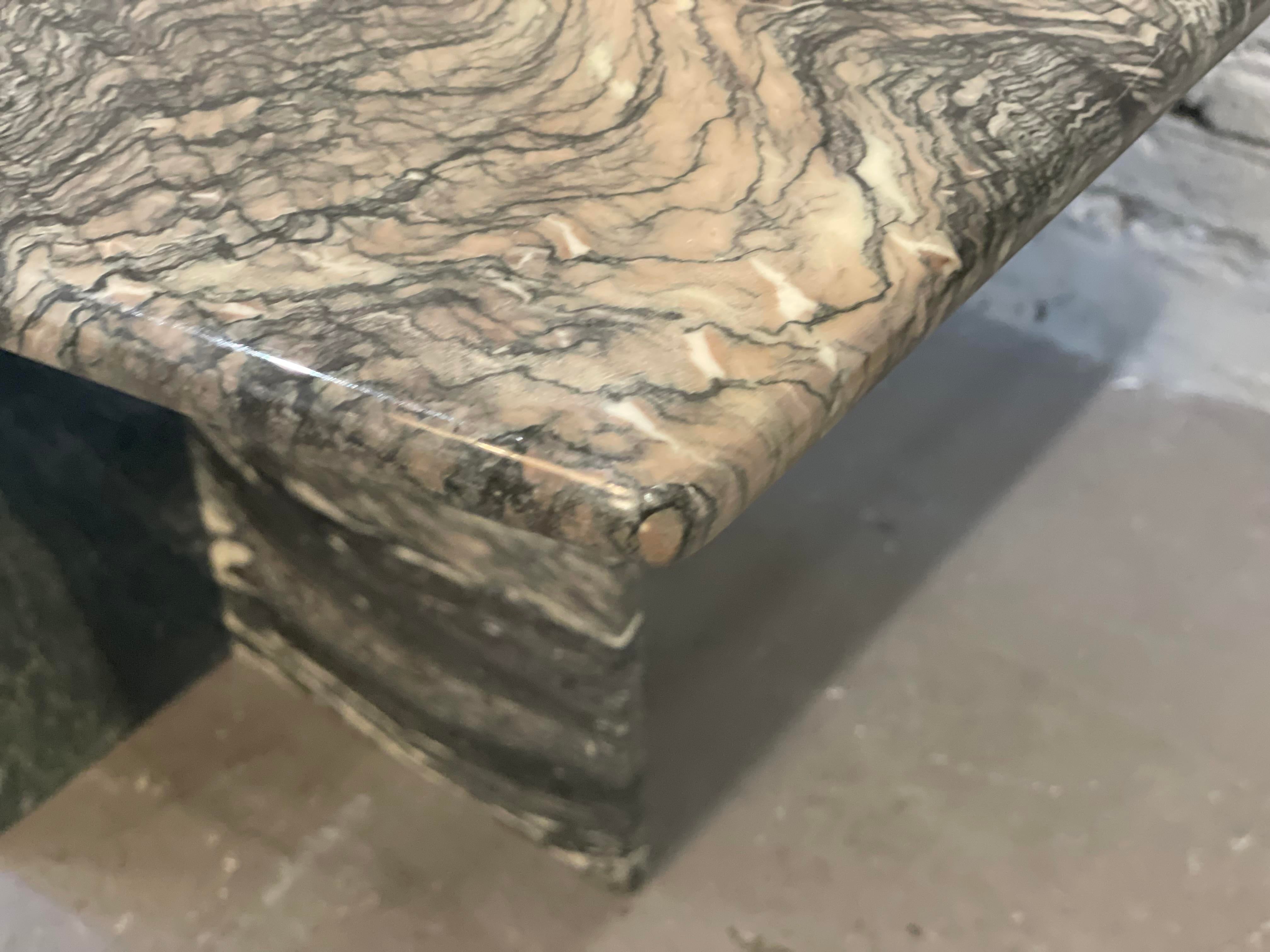 1980s Postmodern Cipollino Ondulato Dining Table