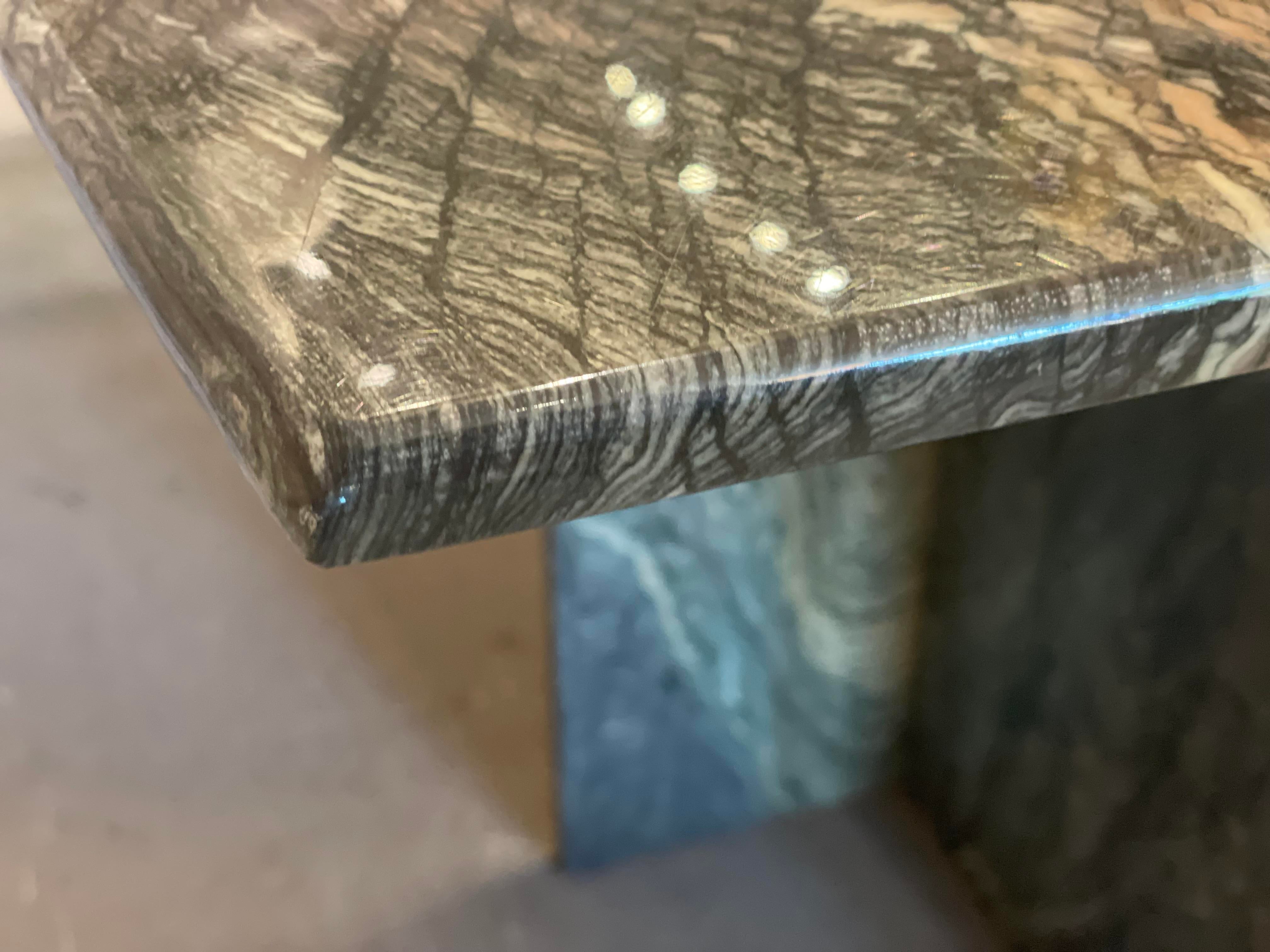 1980s Postmodern Cipollino Ondulato Dining Table