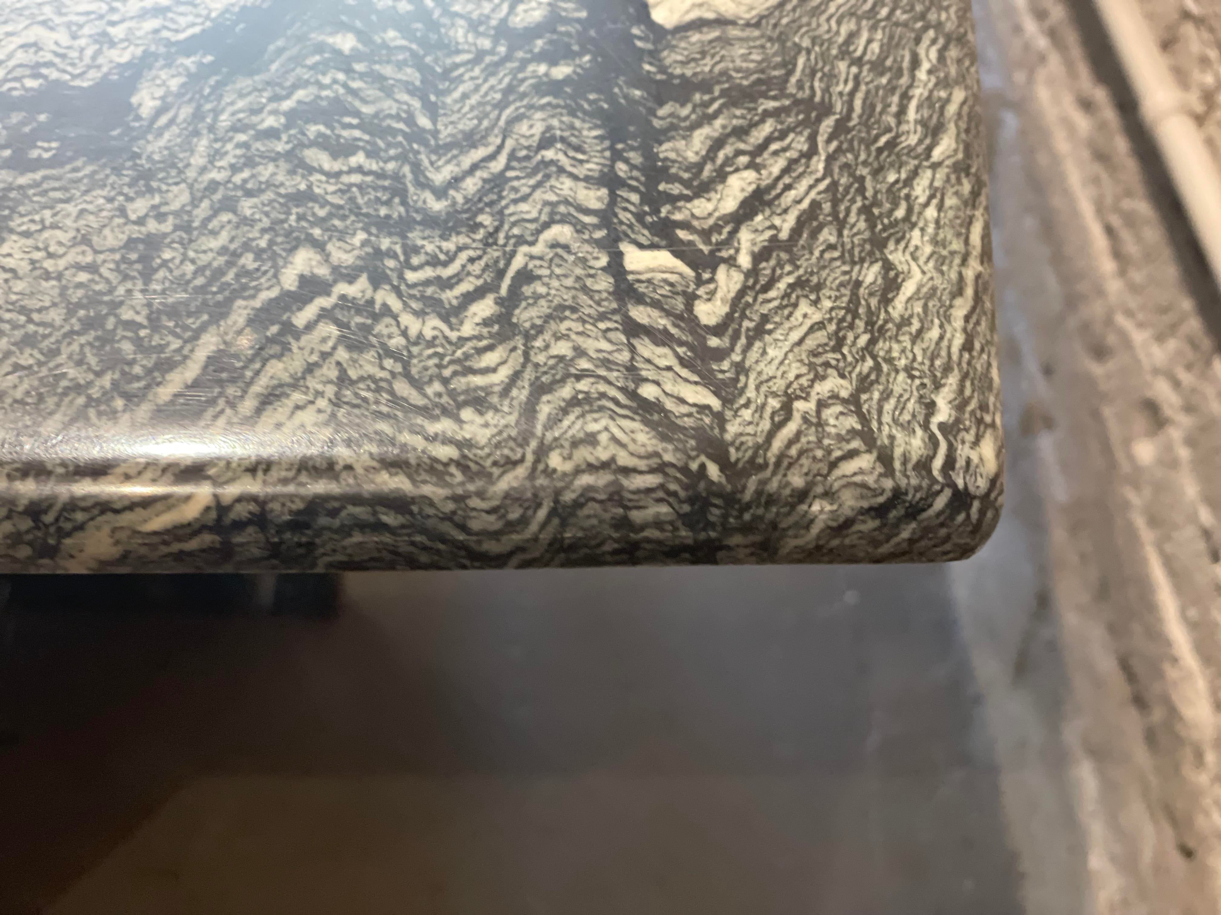 1980s Postmodern Cipollino Ondulato Dining Table
