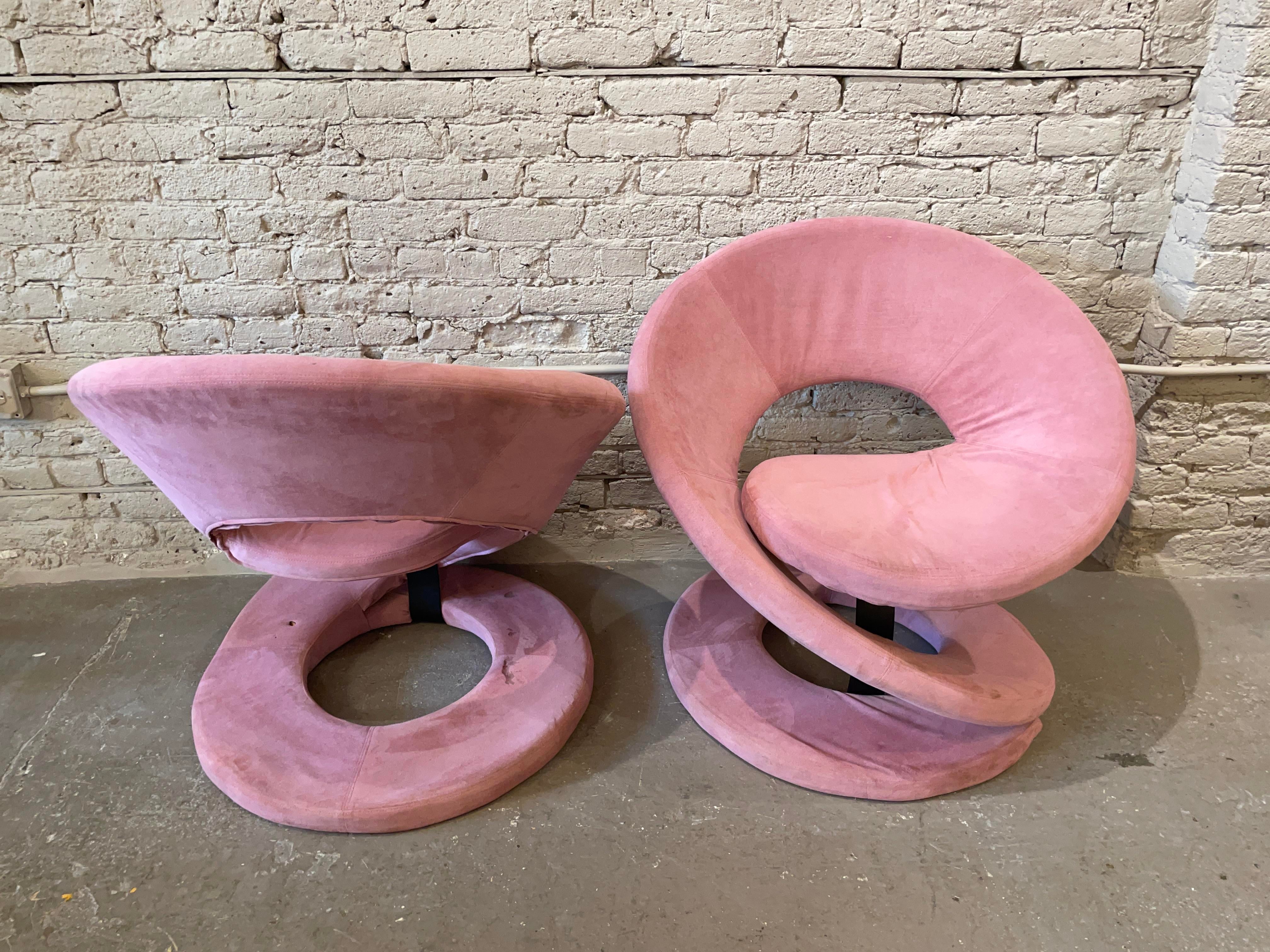 1980s Postmodern Corkscrew Chairs Attributed to Quebec 69 Jaymar