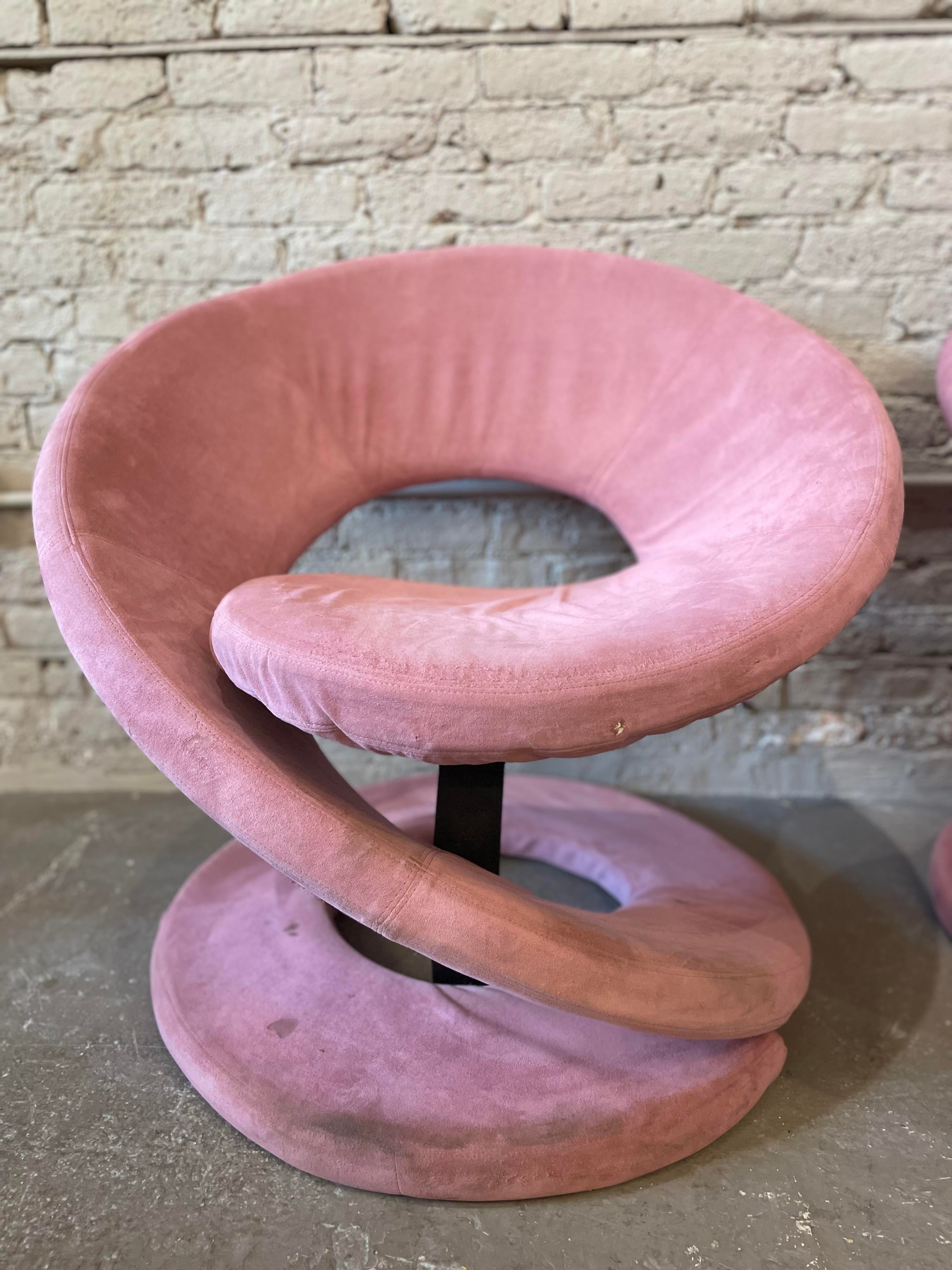 1980s Postmodern Corkscrew Chairs Attributed to Quebec 69 Jaymar