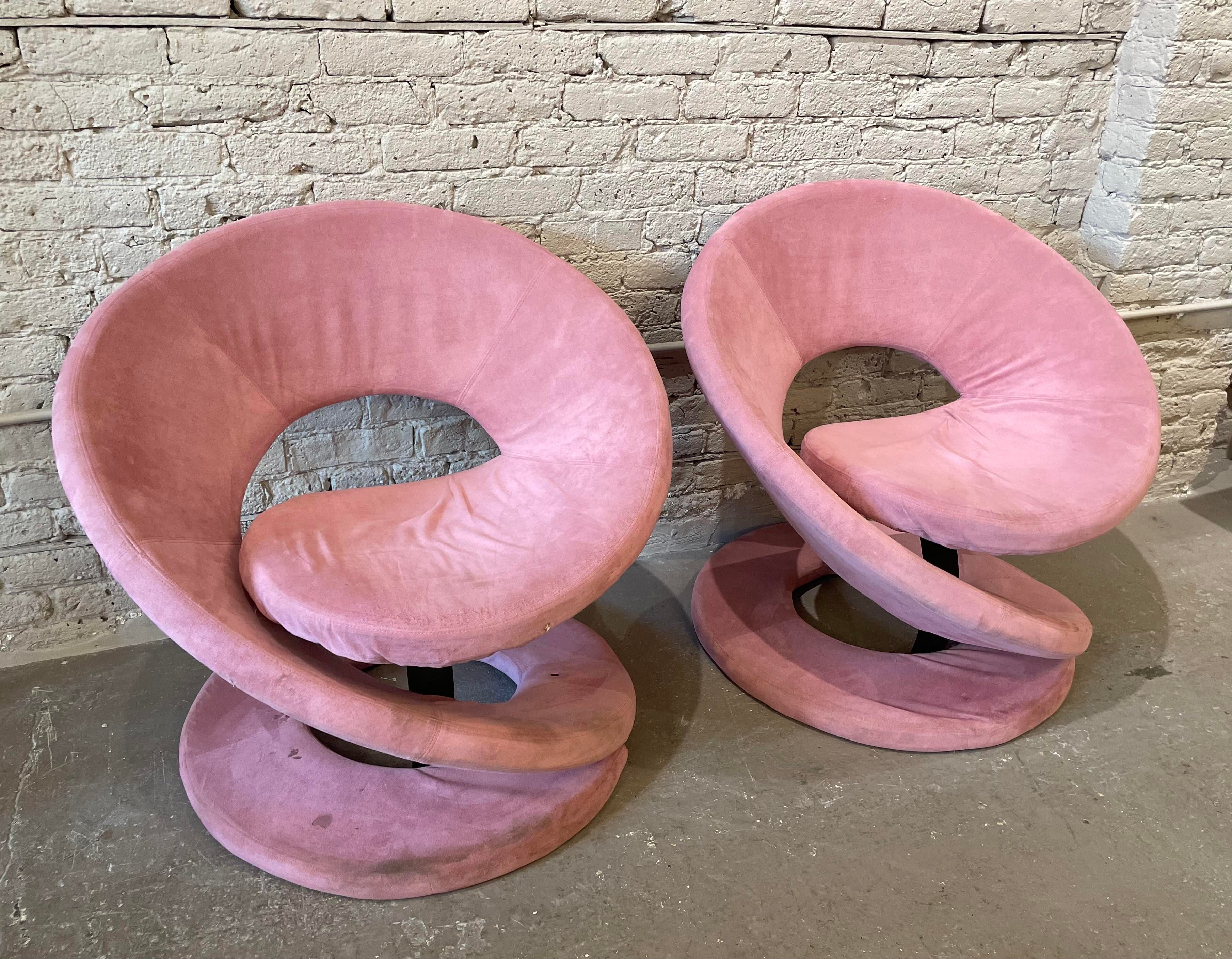 1980s Postmodern Corkscrew Chairs Attributed to Quebec 69 Jaymar