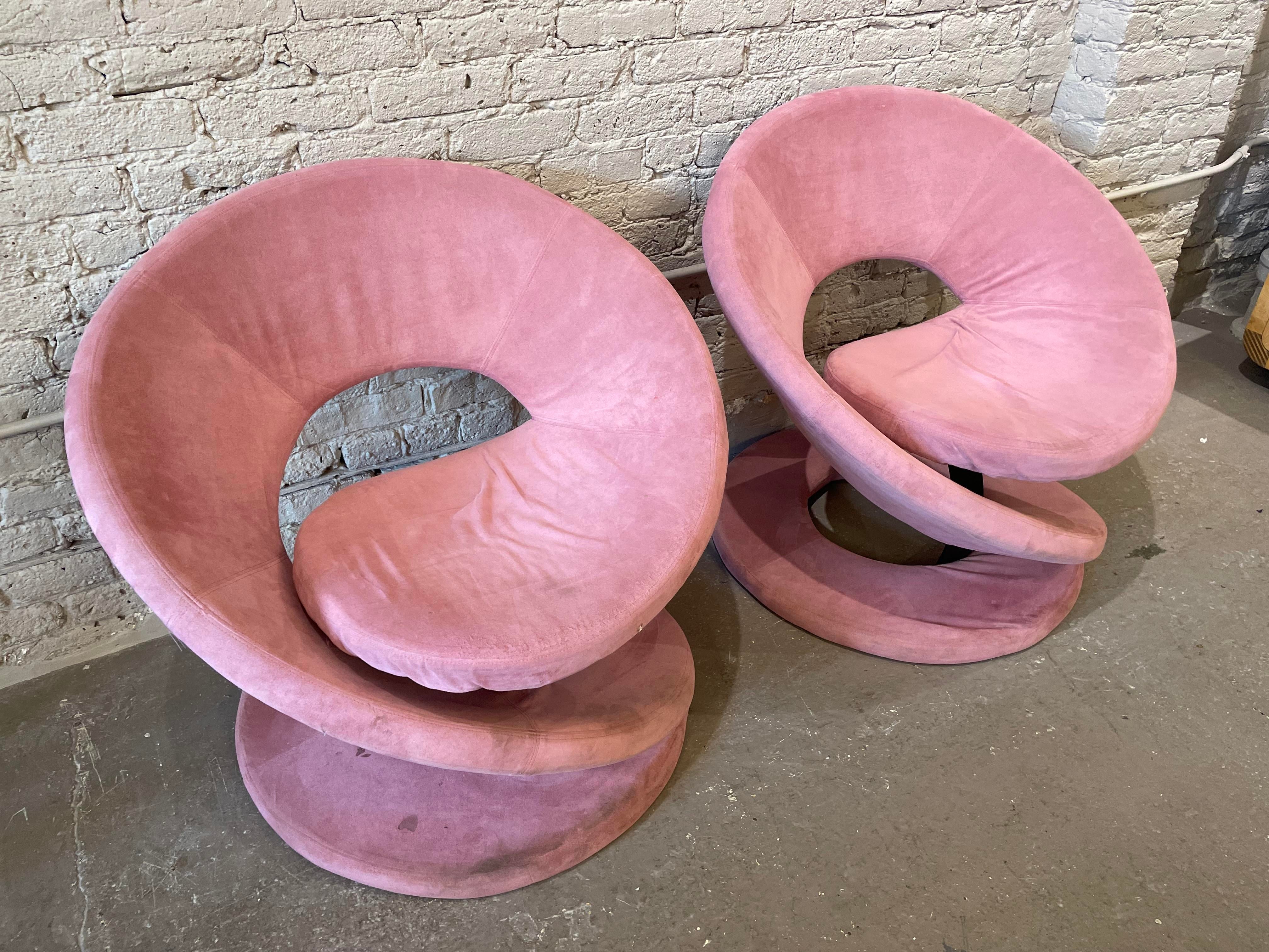 1980s Postmodern Corkscrew Chairs Attributed to Quebec 69 Jaymar