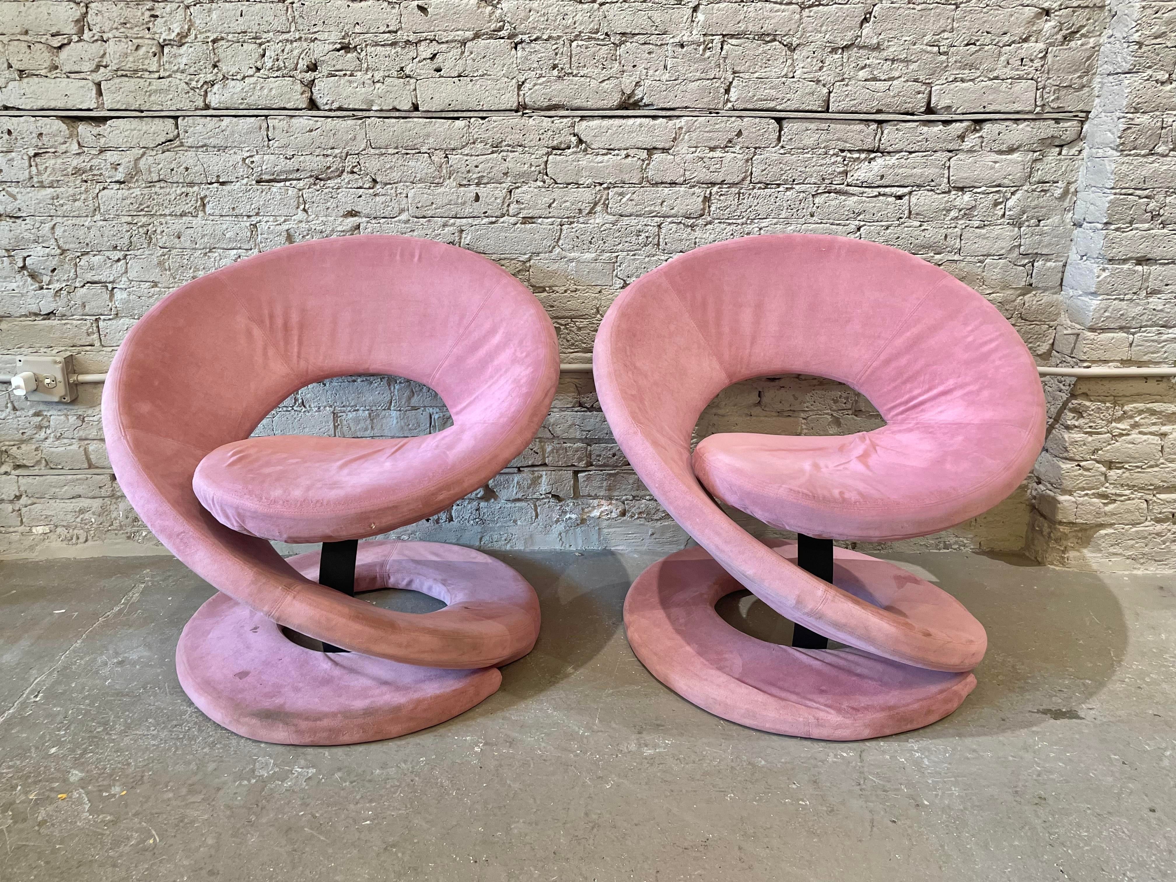 1980s Postmodern Corkscrew Chairs Attributed to Quebec 69 Jaymar